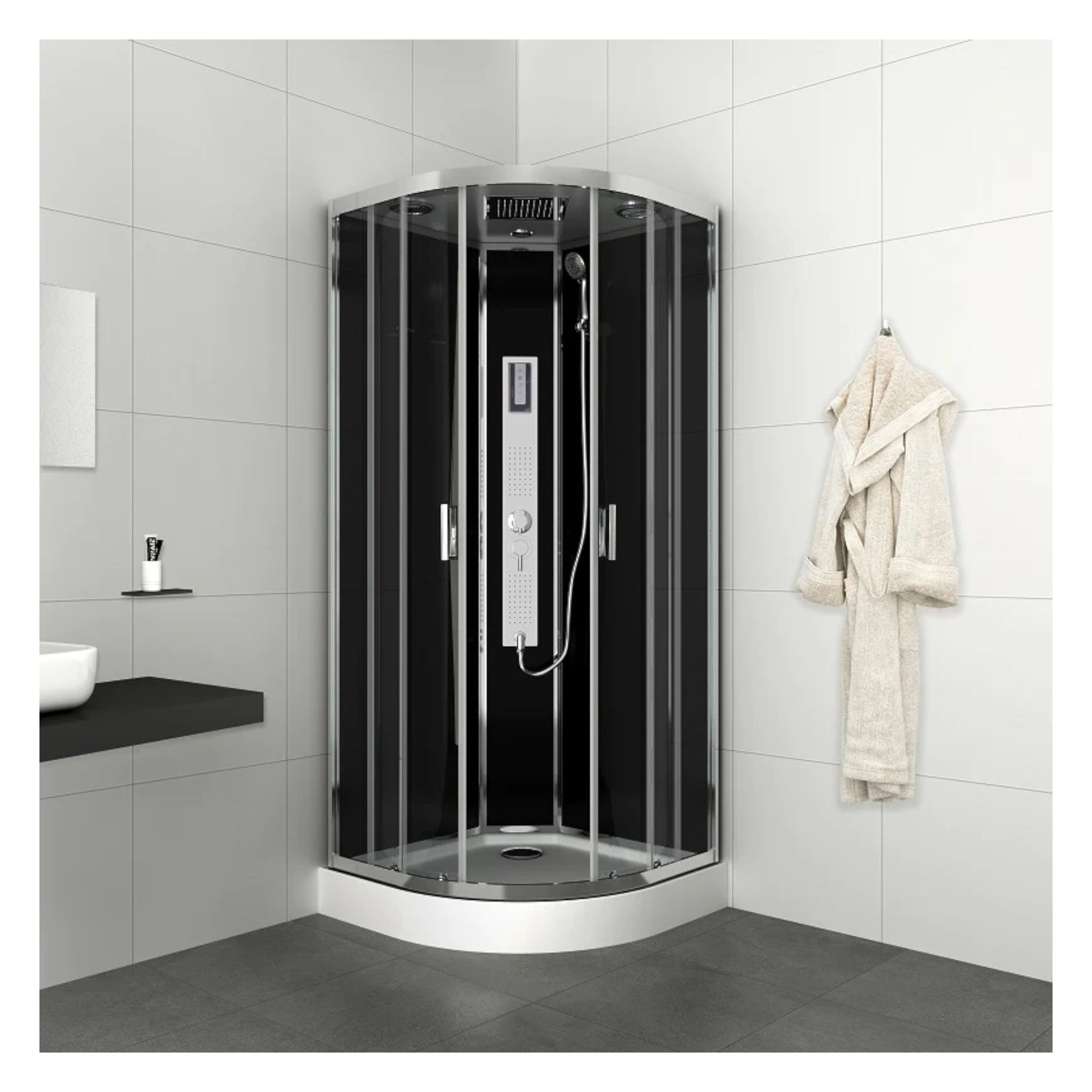 Cabina de ducha completa TREND 1 con montaje rápido 90x90x215 cm
