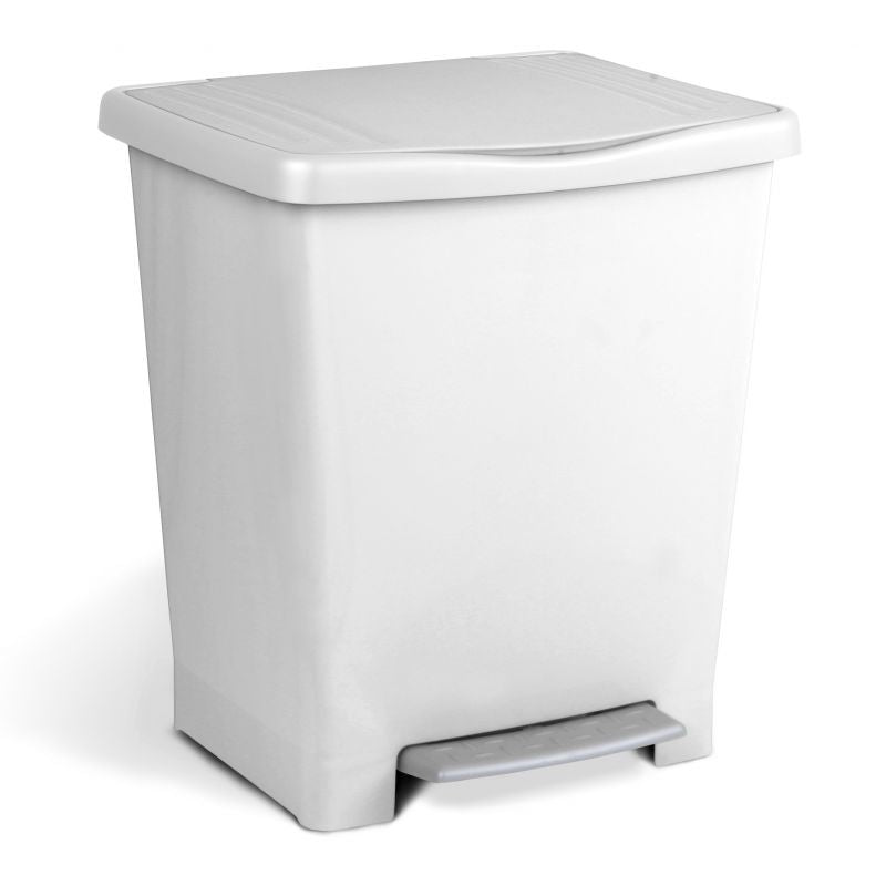 Papelera con pedal Millenium - Blanco 23L