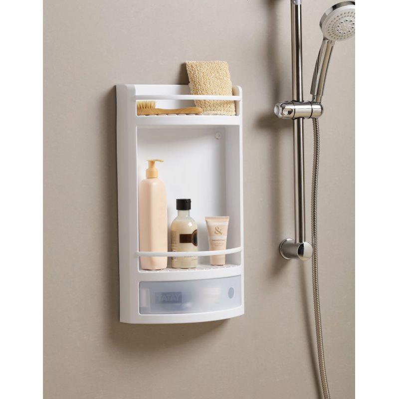 Estante con cajón blanco