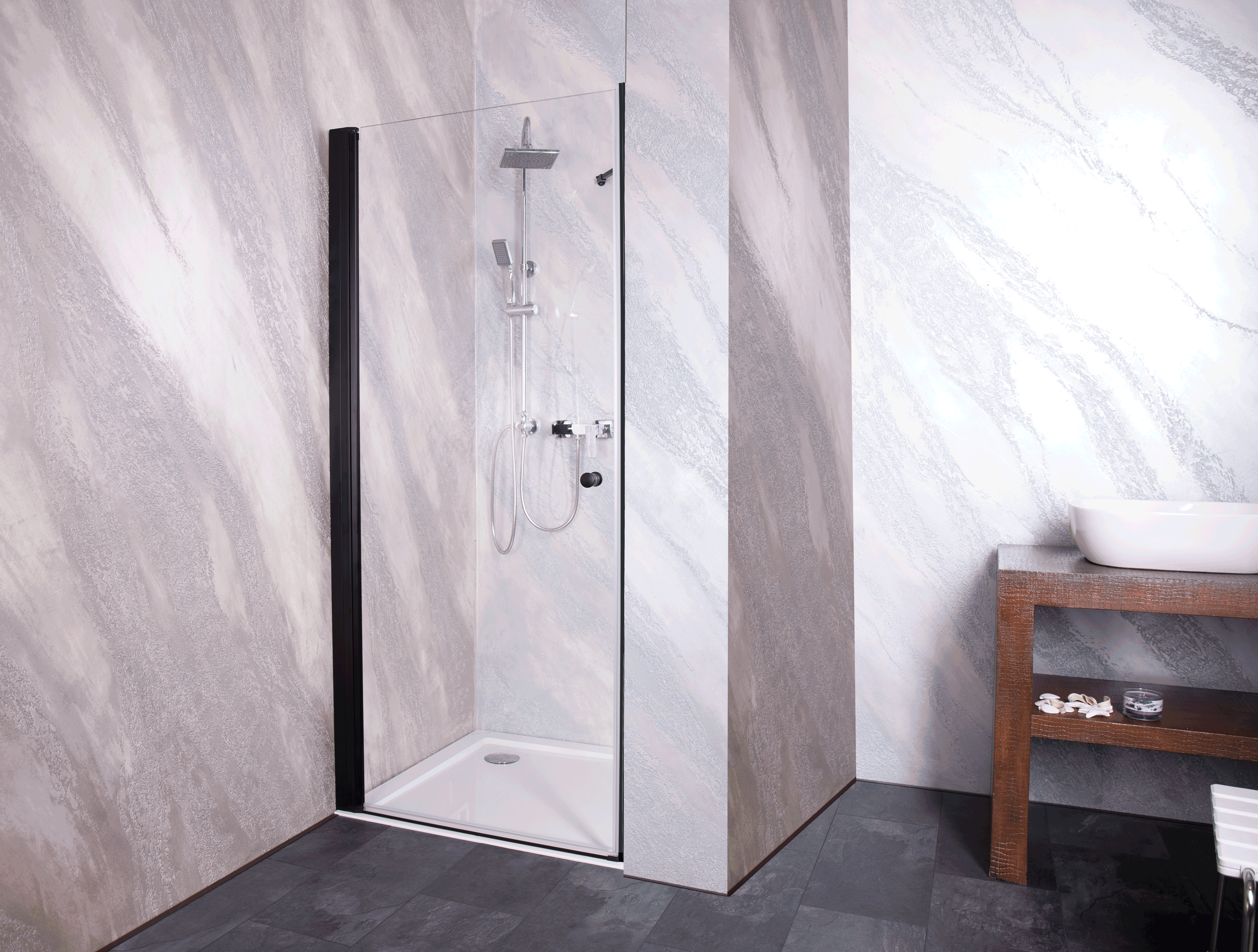 BRAVA BLACK swing door in 3 different sizes