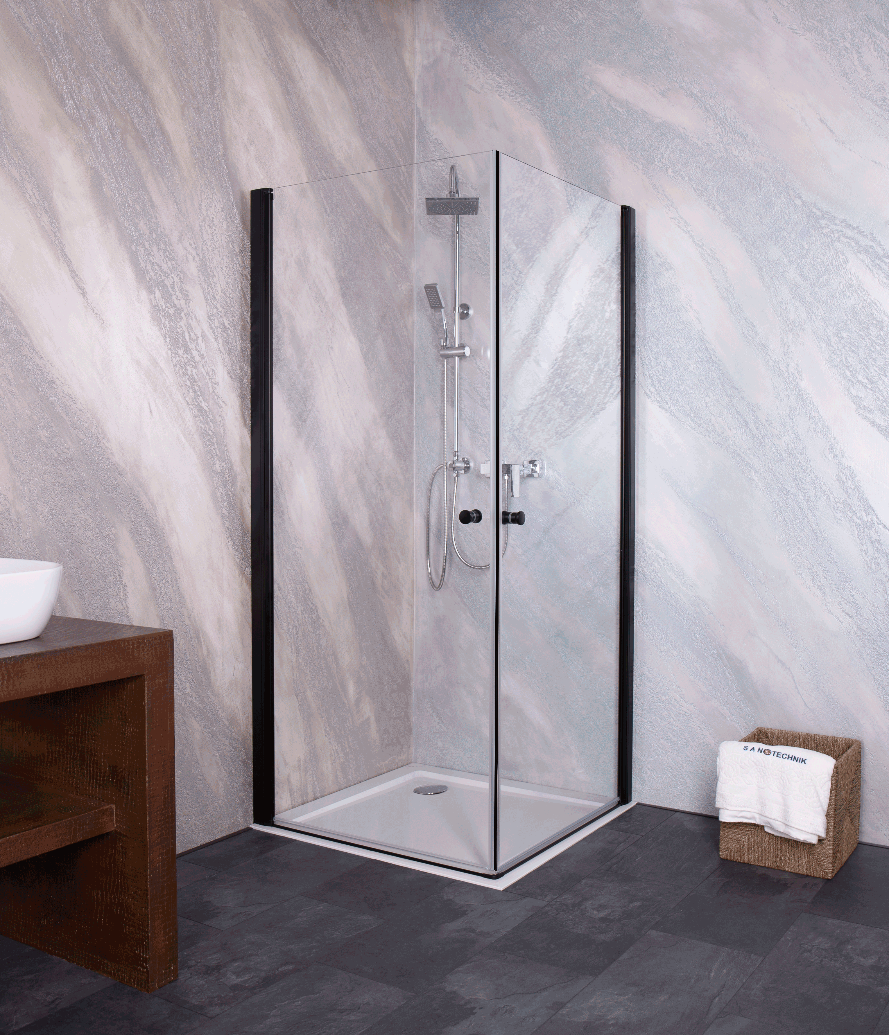 BRAVA BLACK swing door in 3 different sizes