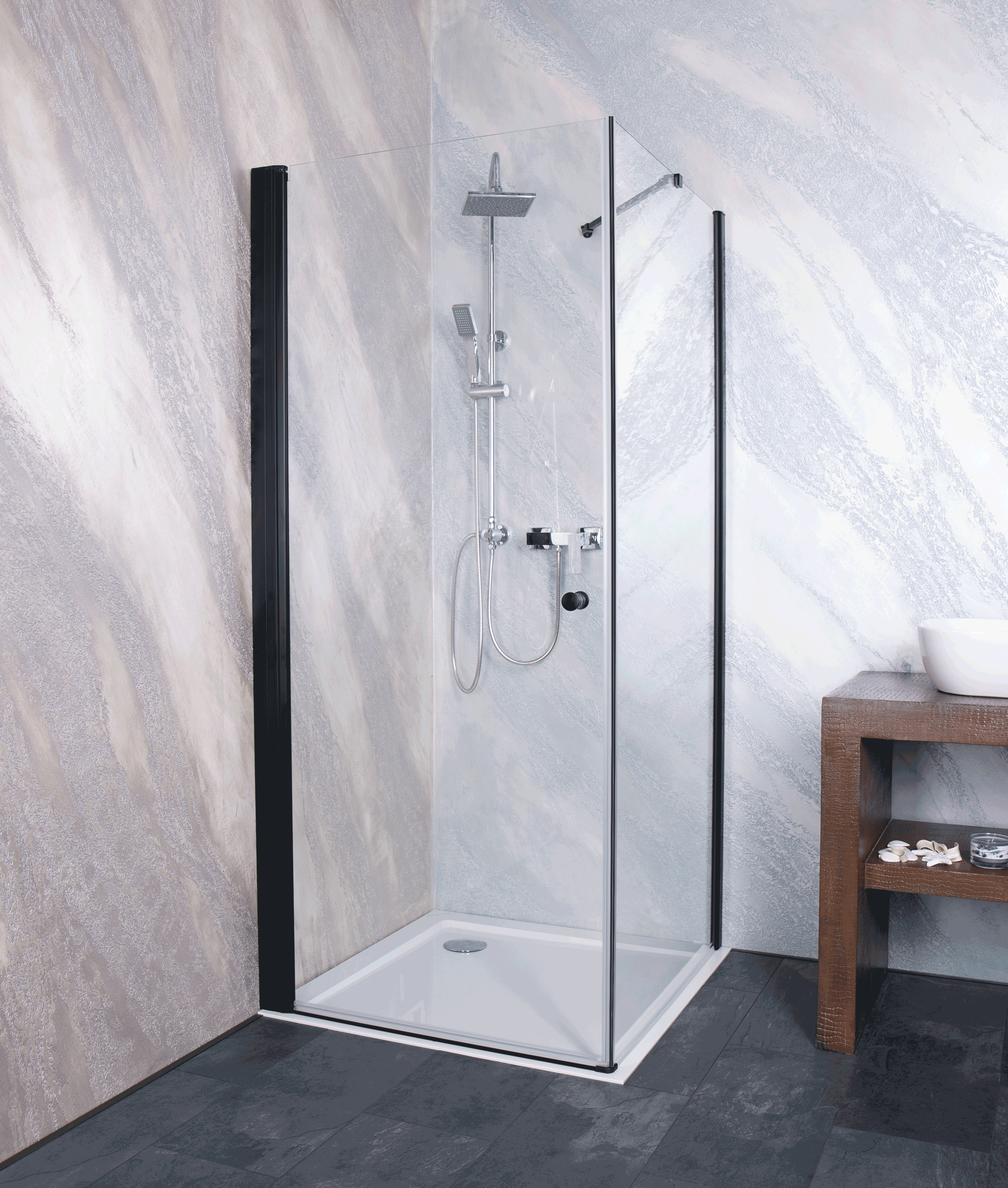BRAVA BLACK swing door in 3 different sizes