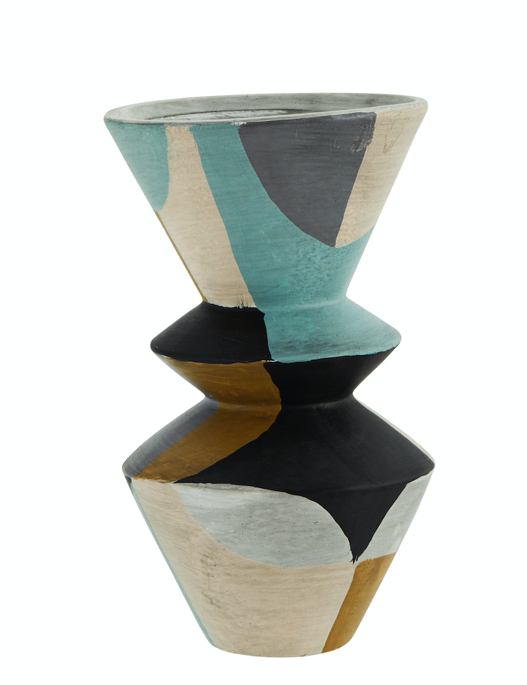 Terracotta Vase Blue Black Ø 15x25.5 cm