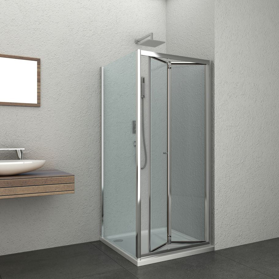 Puerta plegable Elite cromada con Easy Clean en 2 tamaños diferentes