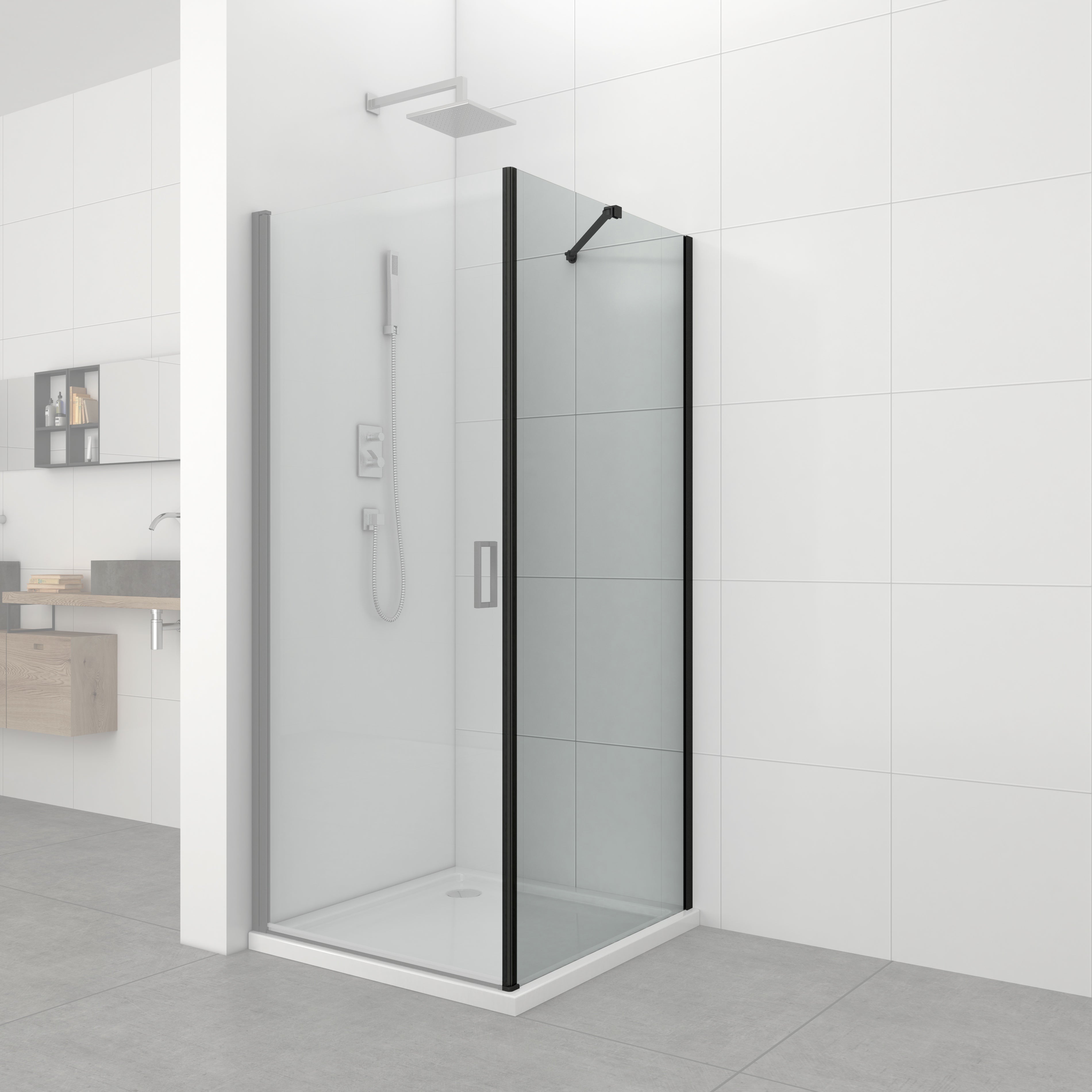 Elemento fijo de cristal Elite Black en 2 tamaños diferentes