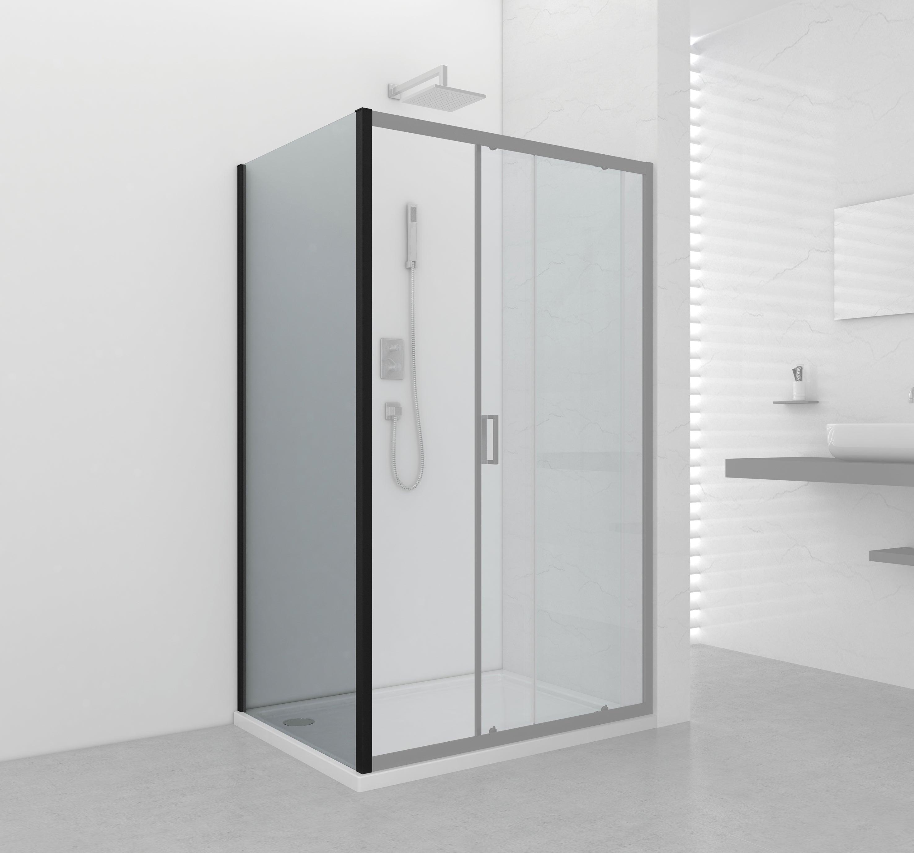 Elemento fijo de cristal Elite Black en 2 tamaños diferentes