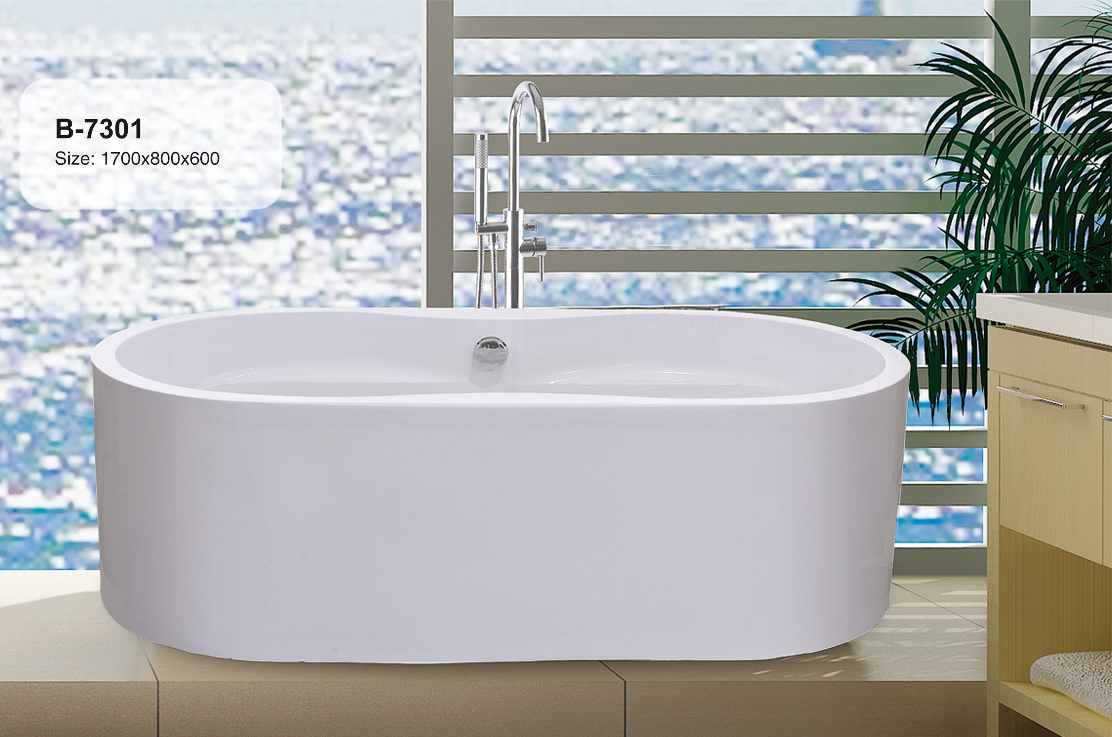 Bañera independiente LIVERPOOL 170x80x60 cm