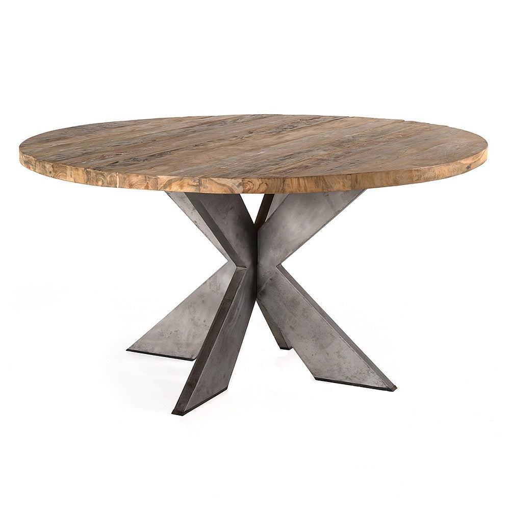 Mesa de comedor redonda de teca Tim 140