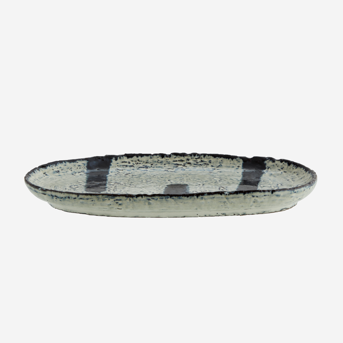 Plato de gres Stripe ovalado