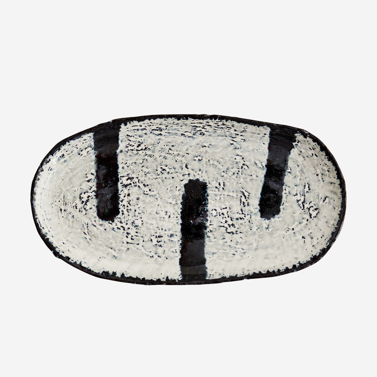 Plato de gres Stripe ovalado