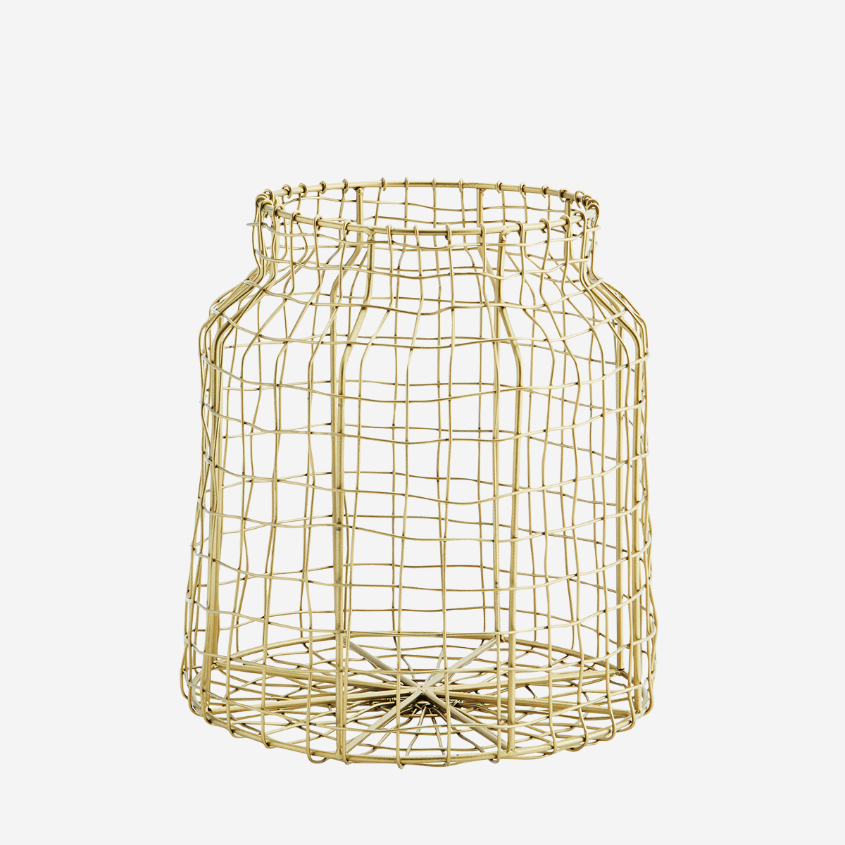 Cesta de metal dorada - aprox. Ø 21 x H 23 cm
