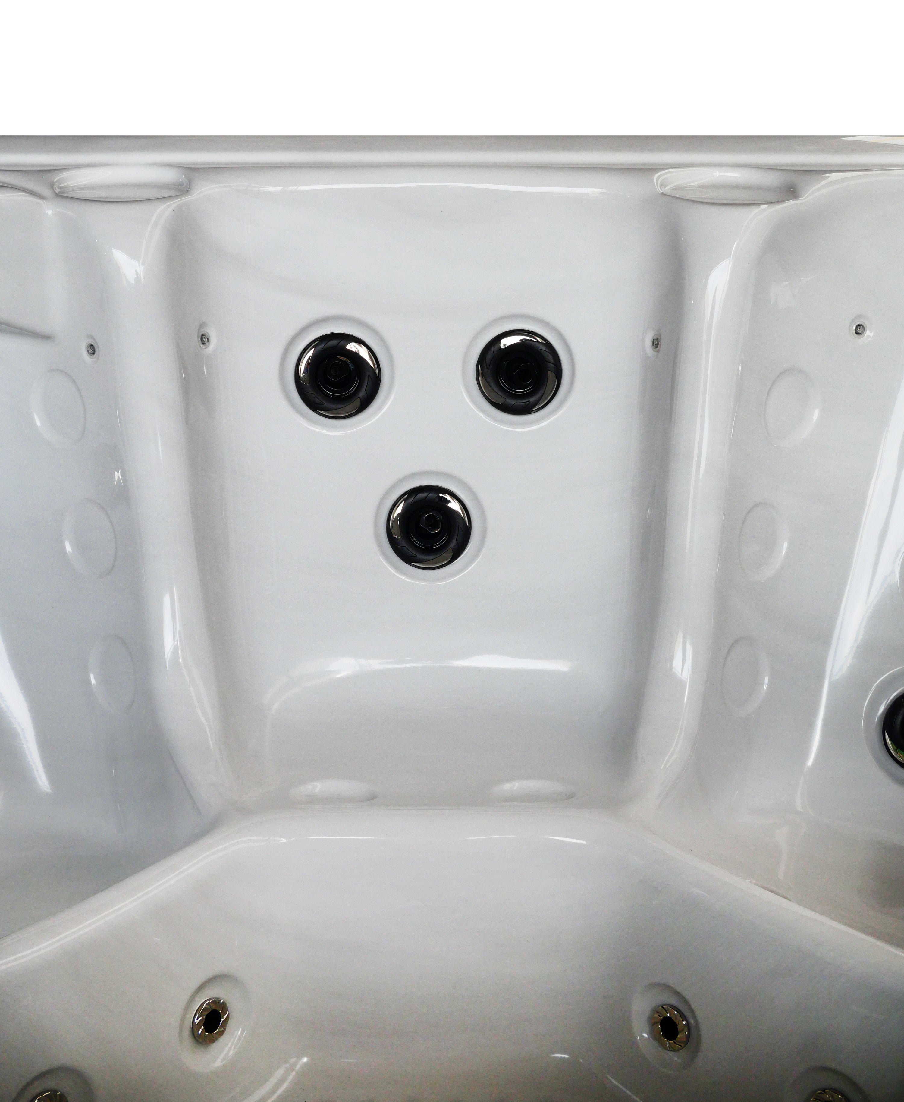 Outdoorwhirlpool OASIS Maxi WHITE MARBLE inkl. Stiege und Abdeckung 210x210x95 cm frostsicher