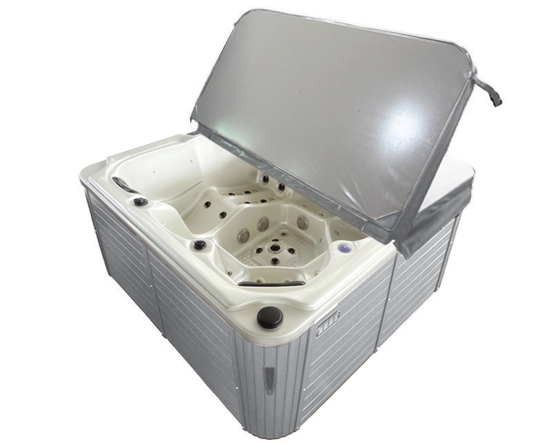 Outdoor whirlpool OASIS Maxi BLUE MARBLE including steps and cover 210x210x95 cm frost-proof