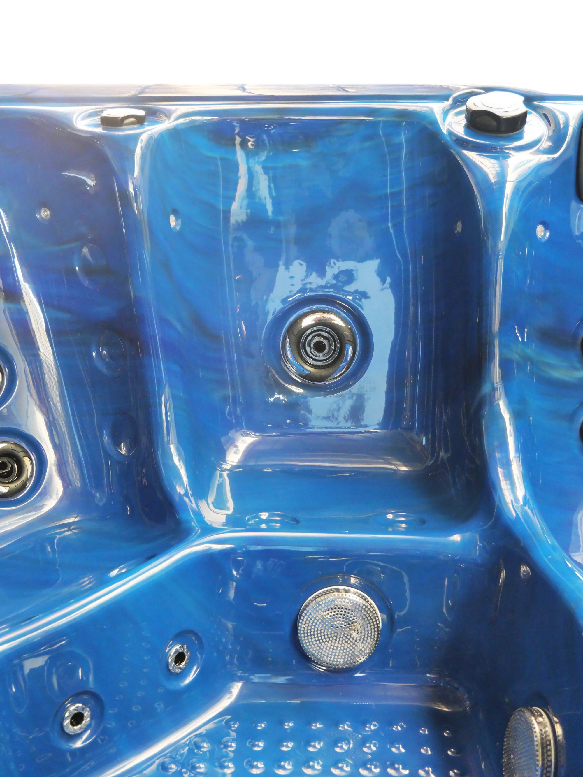 Outdoor whirlpool OASIS Maxi BLUE MARBLE including steps and cover 210x210x95 cm frost-proof