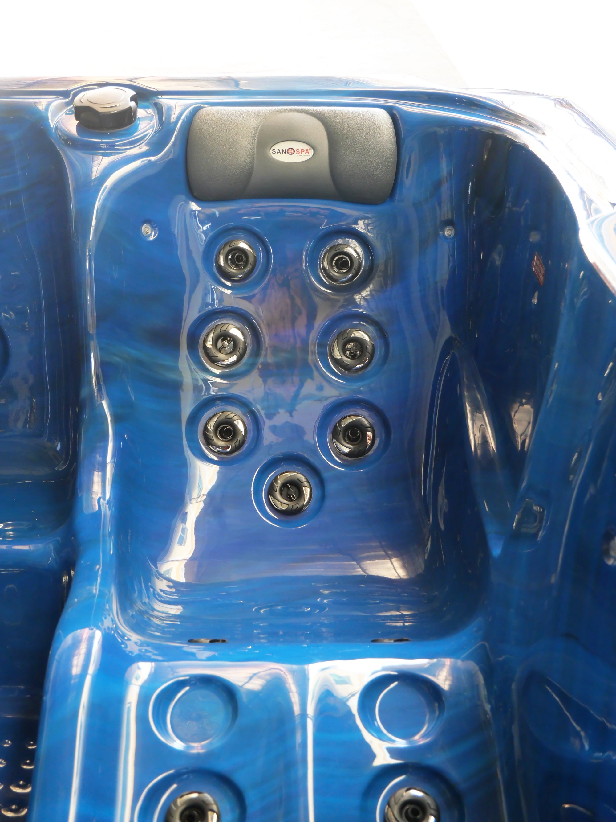 Outdoor whirlpool OASIS Maxi BLUE MARBLE including steps and cover 210x210x95 cm frost-proof