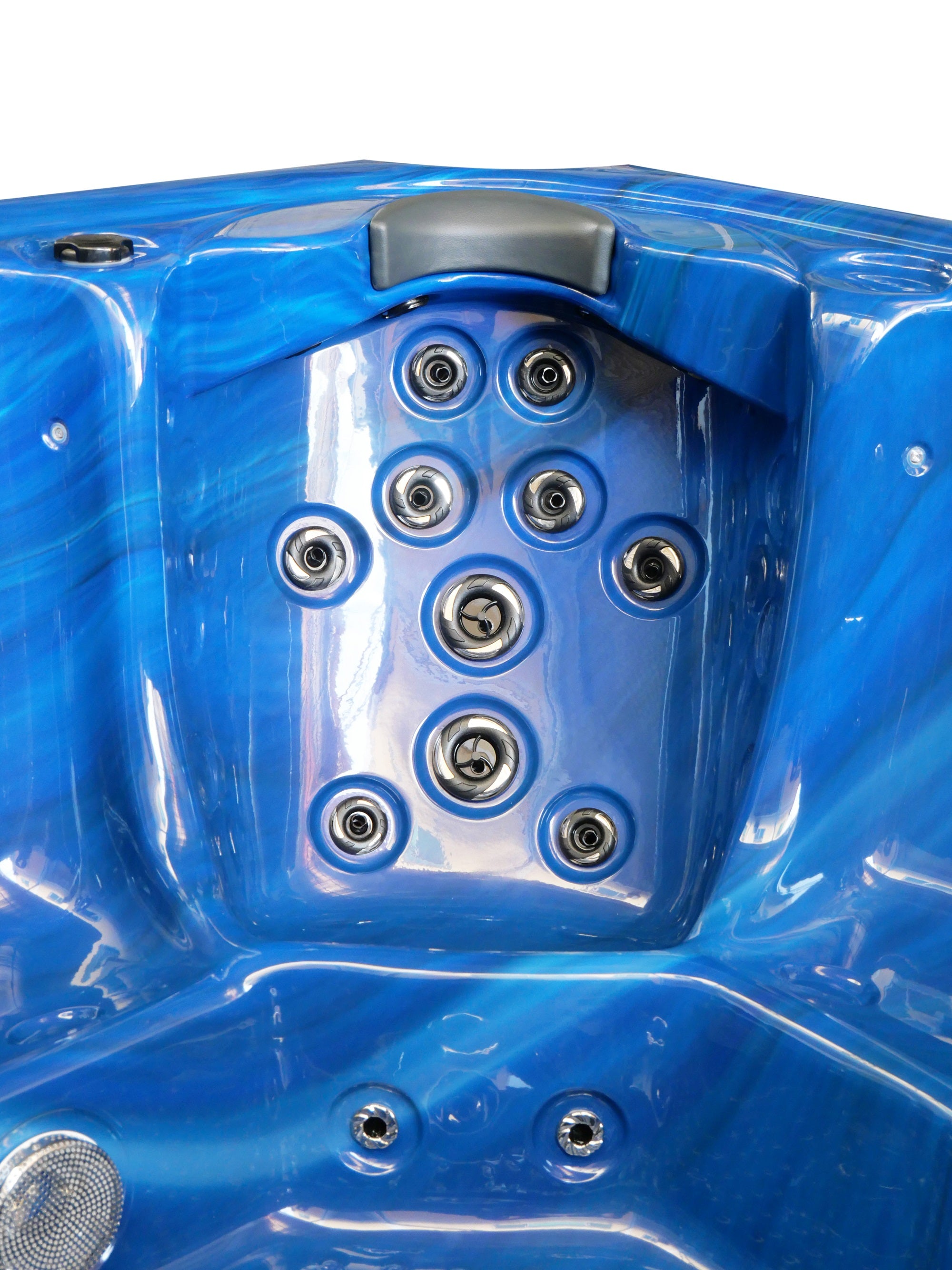 Outdoor whirlpool OASIS Maxi BLUE MARBLE including steps and cover 210x210x95 cm frost-proof