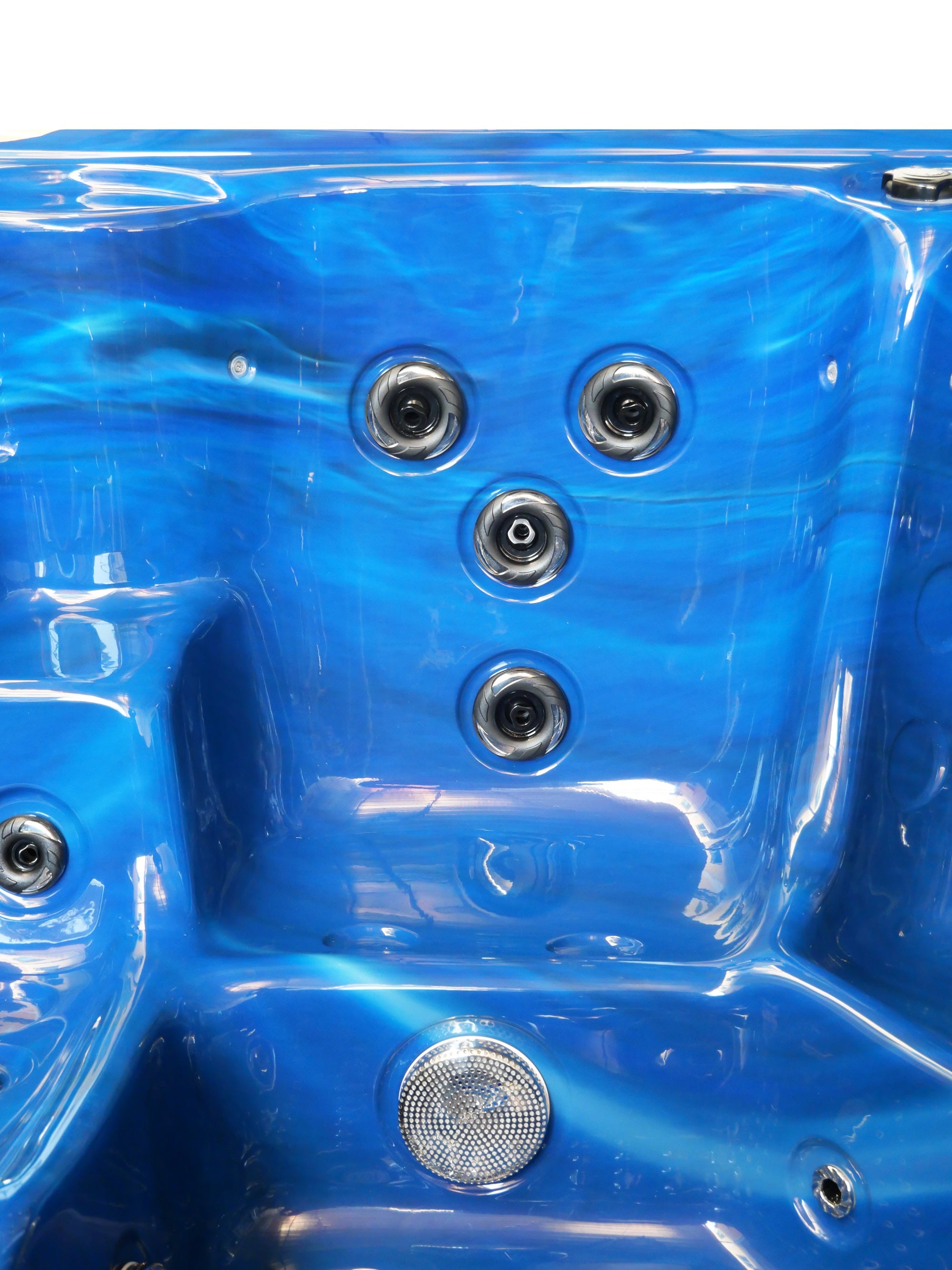 Outdoor whirlpool OASIS Maxi BLUE MARBLE including steps and cover 210x210x95 cm frost-proof