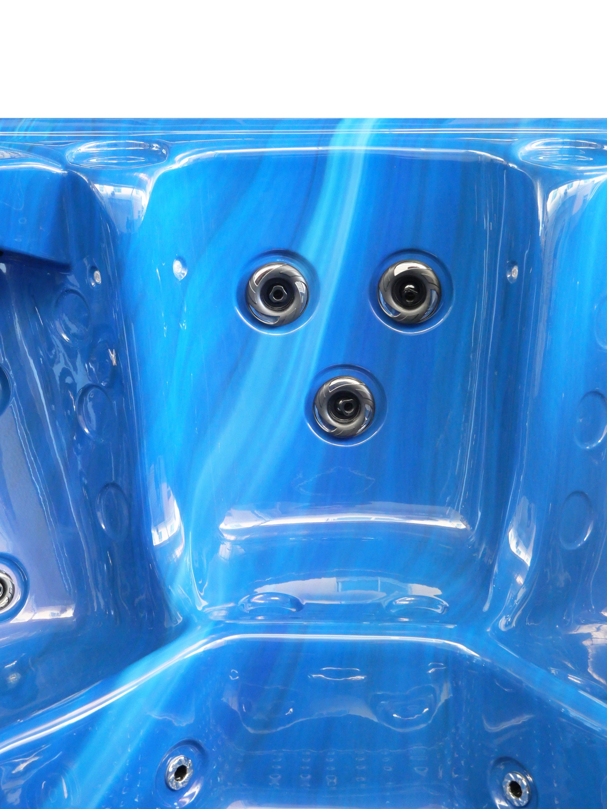 Outdoor whirlpool OASIS Maxi BLUE MARBLE including steps and cover 210x210x95 cm frost-proof