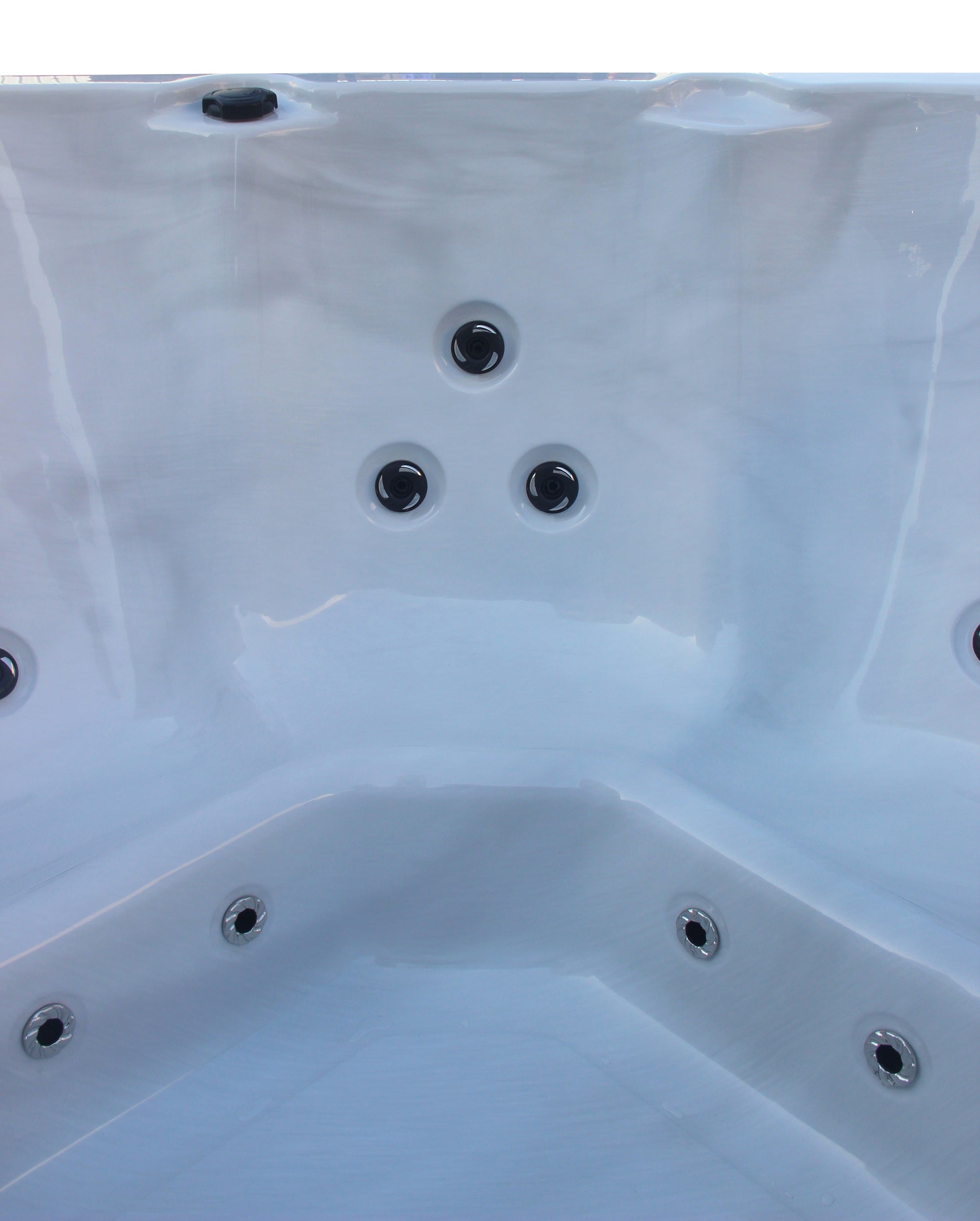 Outdoorwhirlpool PALMA WHITE MARBLE inkl. Abdeckung und Stiege 190x190x86 cm frostsicher