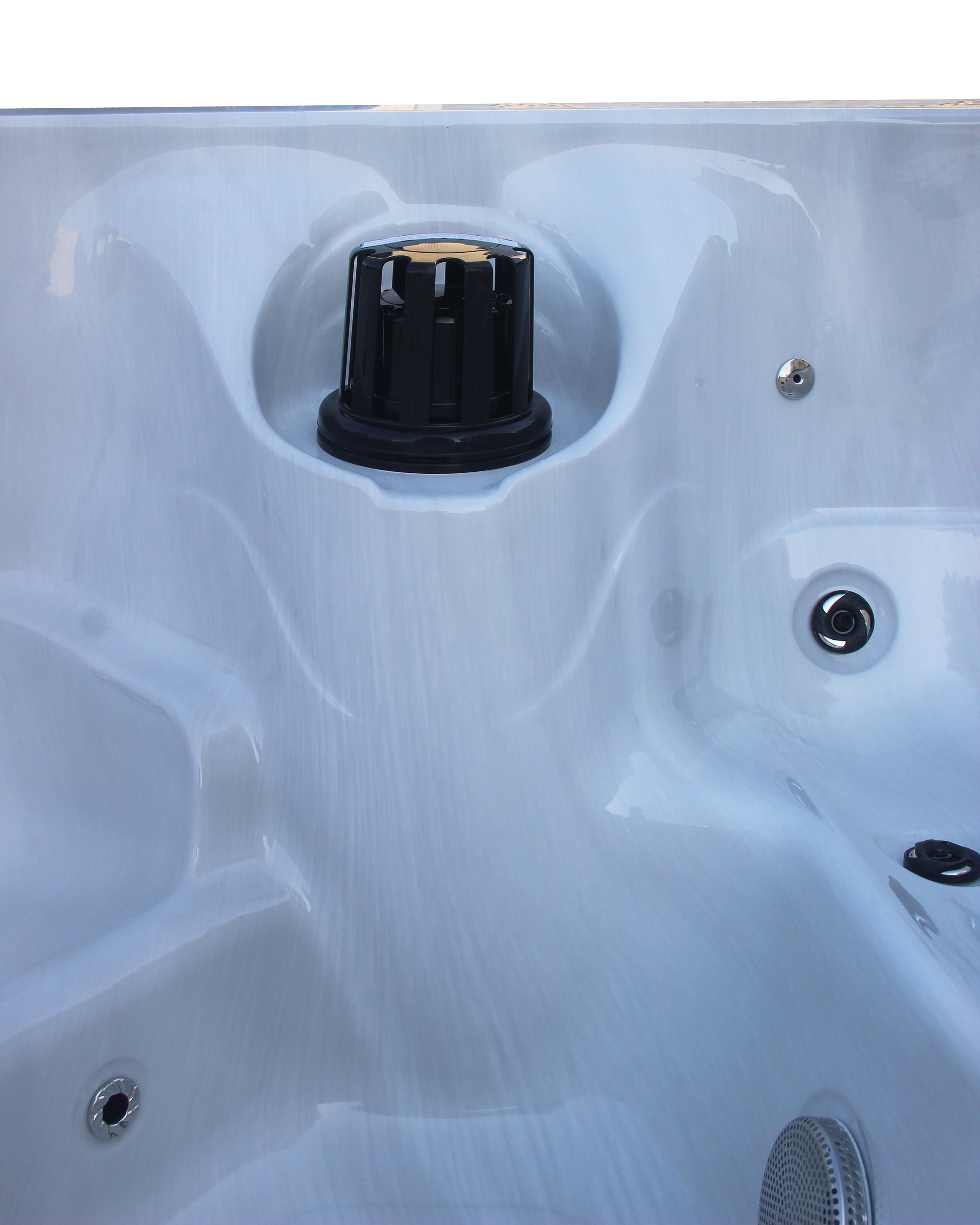 Outdoorwhirlpool PALMA WHITE MARBLE inkl. Abdeckung und Stiege 190x190x86 cm frostsicher