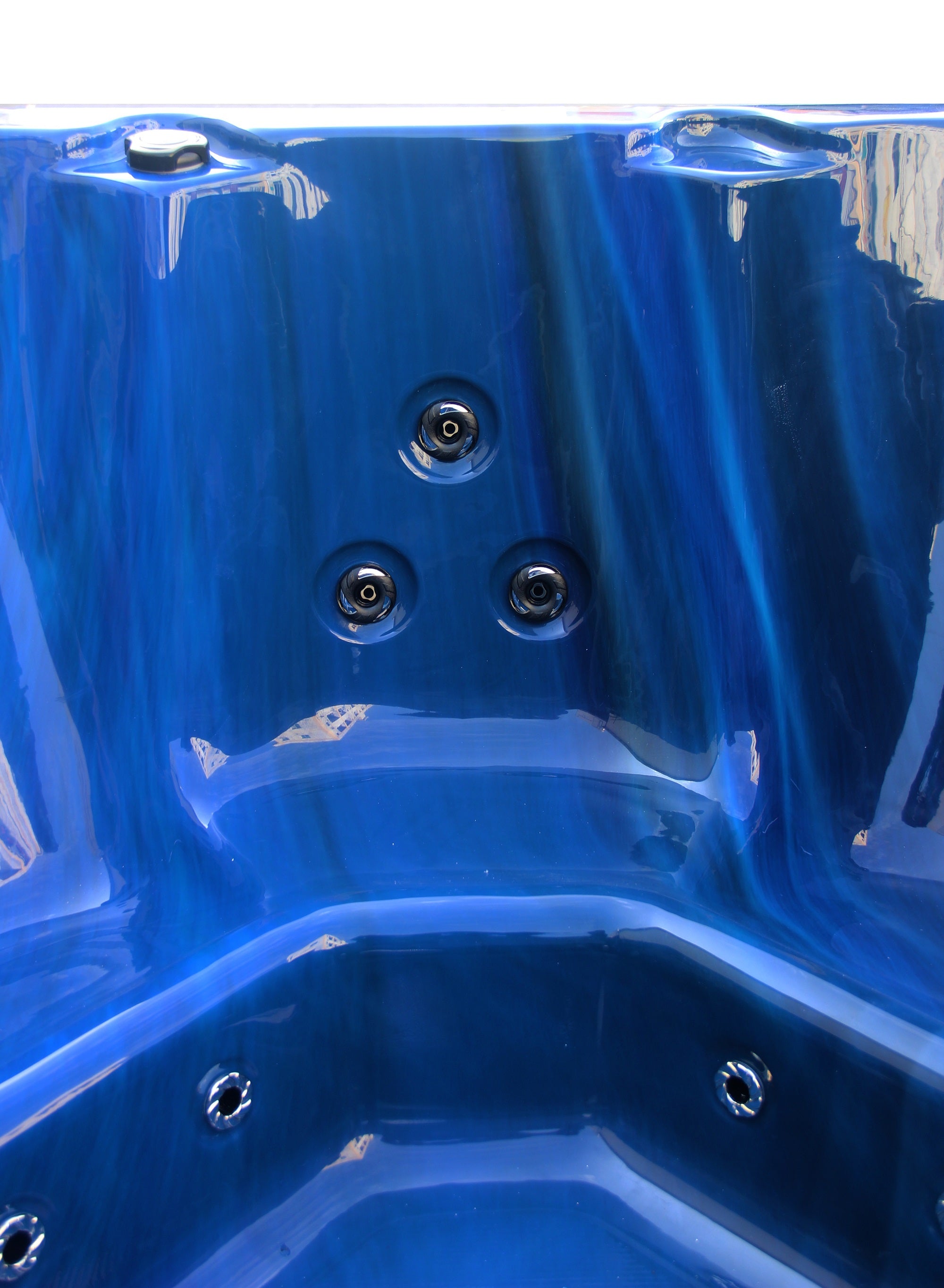 Outdoorwhirlpool PALMA BLUE MARBLE inkl. Abdeckung und Stiege 190x190x86 cm frostsicher