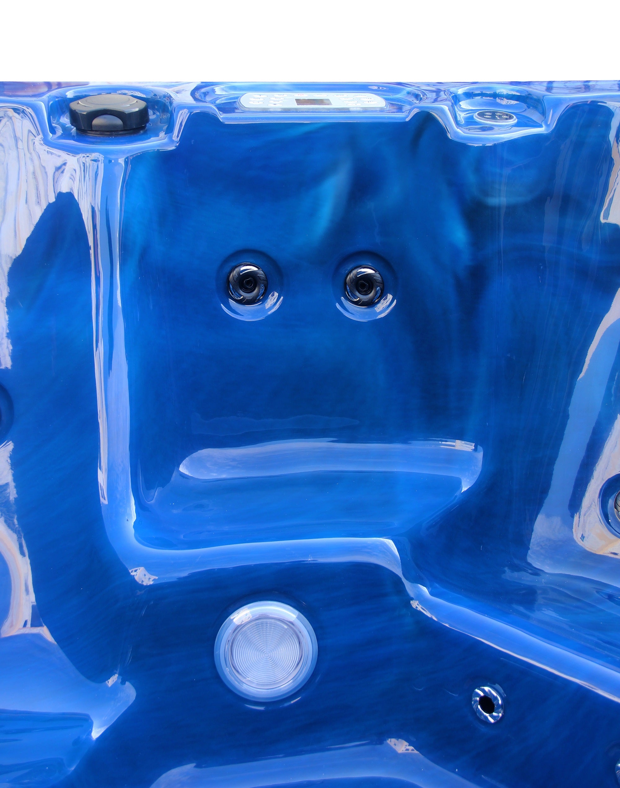 Outdoorwhirlpool PALMA BLUE MARBLE inkl. Abdeckung und Stiege 190x190x86 cm frostsicher