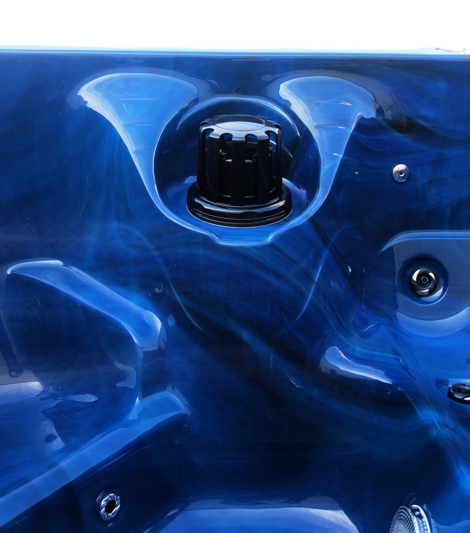 Outdoorwhirlpool PALMA BLUE MARBLE inkl. Abdeckung und Stiege 190x190x86 cm frostsicher