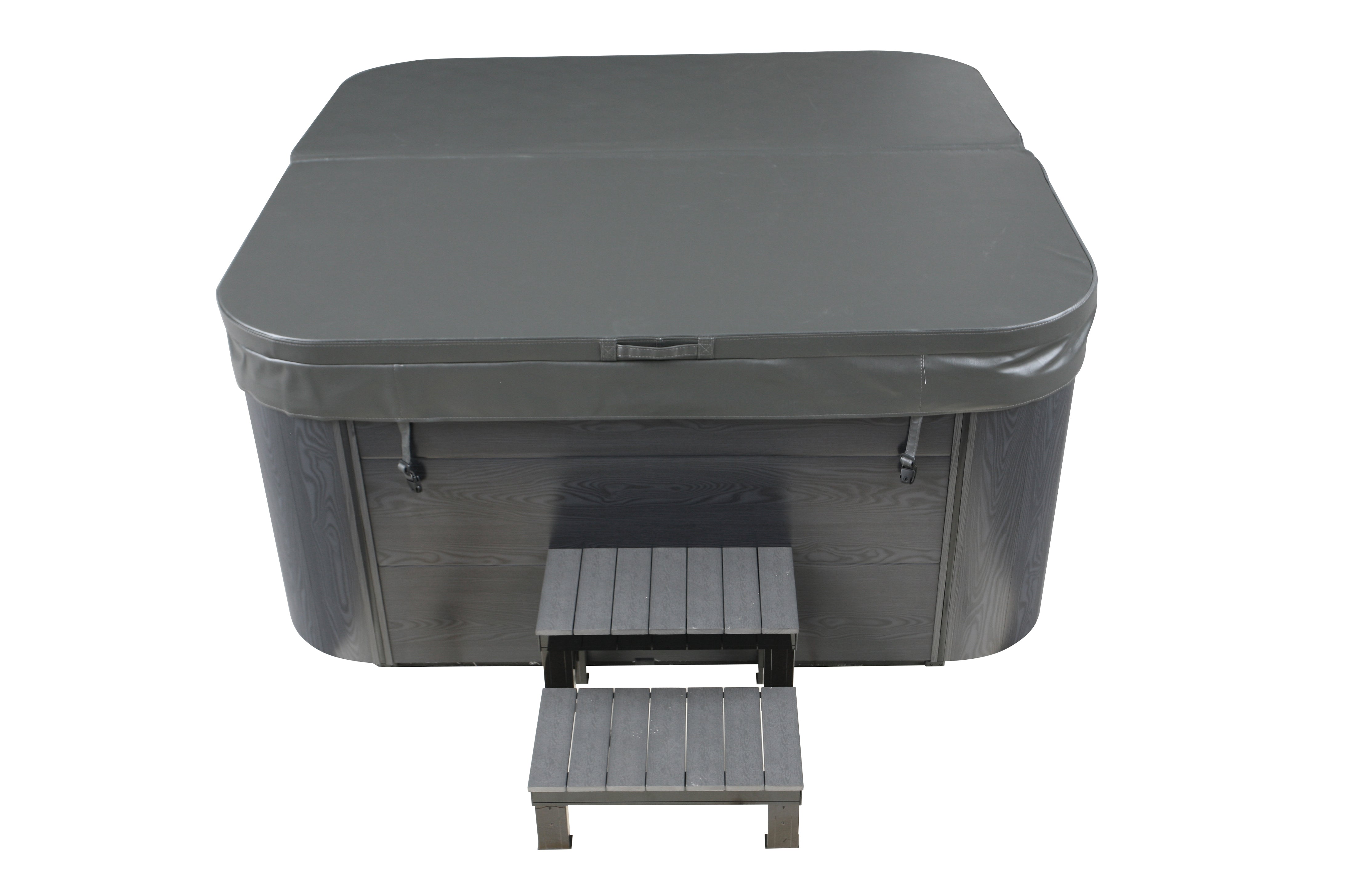 Outdoor whirlpool TIROL WHITE MARBLE including cover and steps - 210 x 210 x 80 cm frost-proof