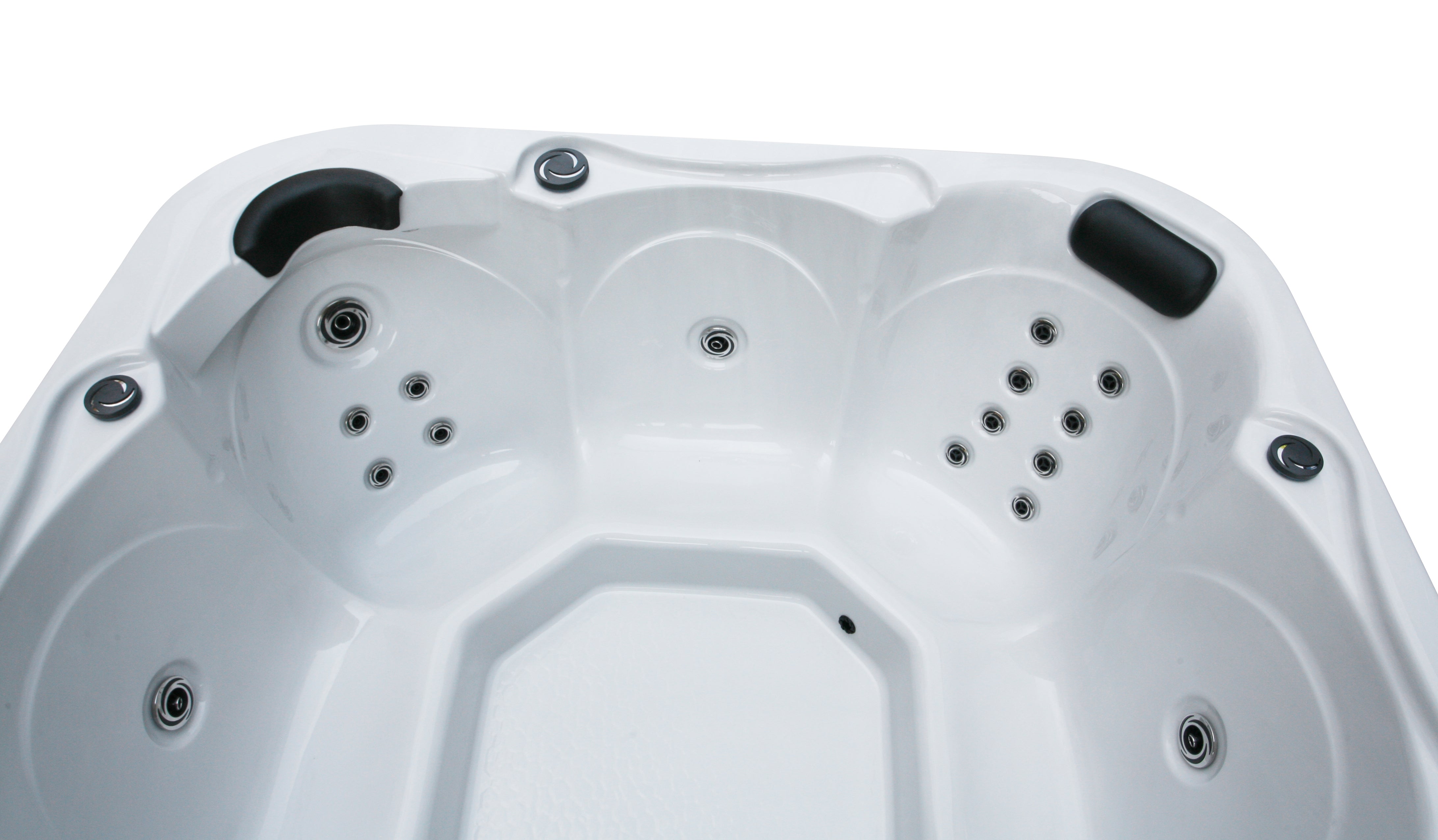 Outdoor whirlpool TIROL WHITE MARBLE including cover and steps - 210 x 210 x 80 cm frost-proof