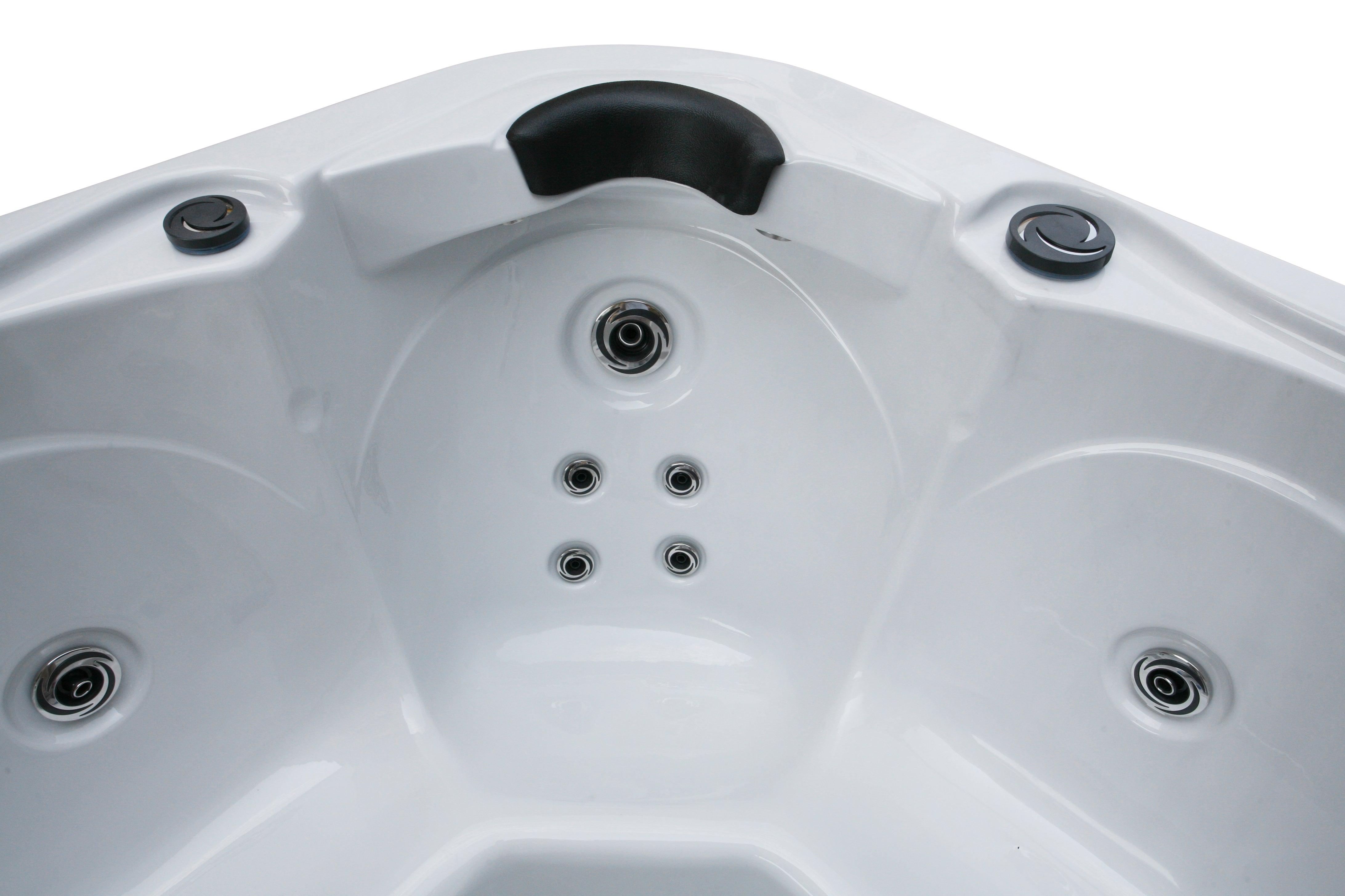 Outdoor whirlpool TIROL WHITE MARBLE including cover and steps - 210 x 210 x 80 cm frost-proof
