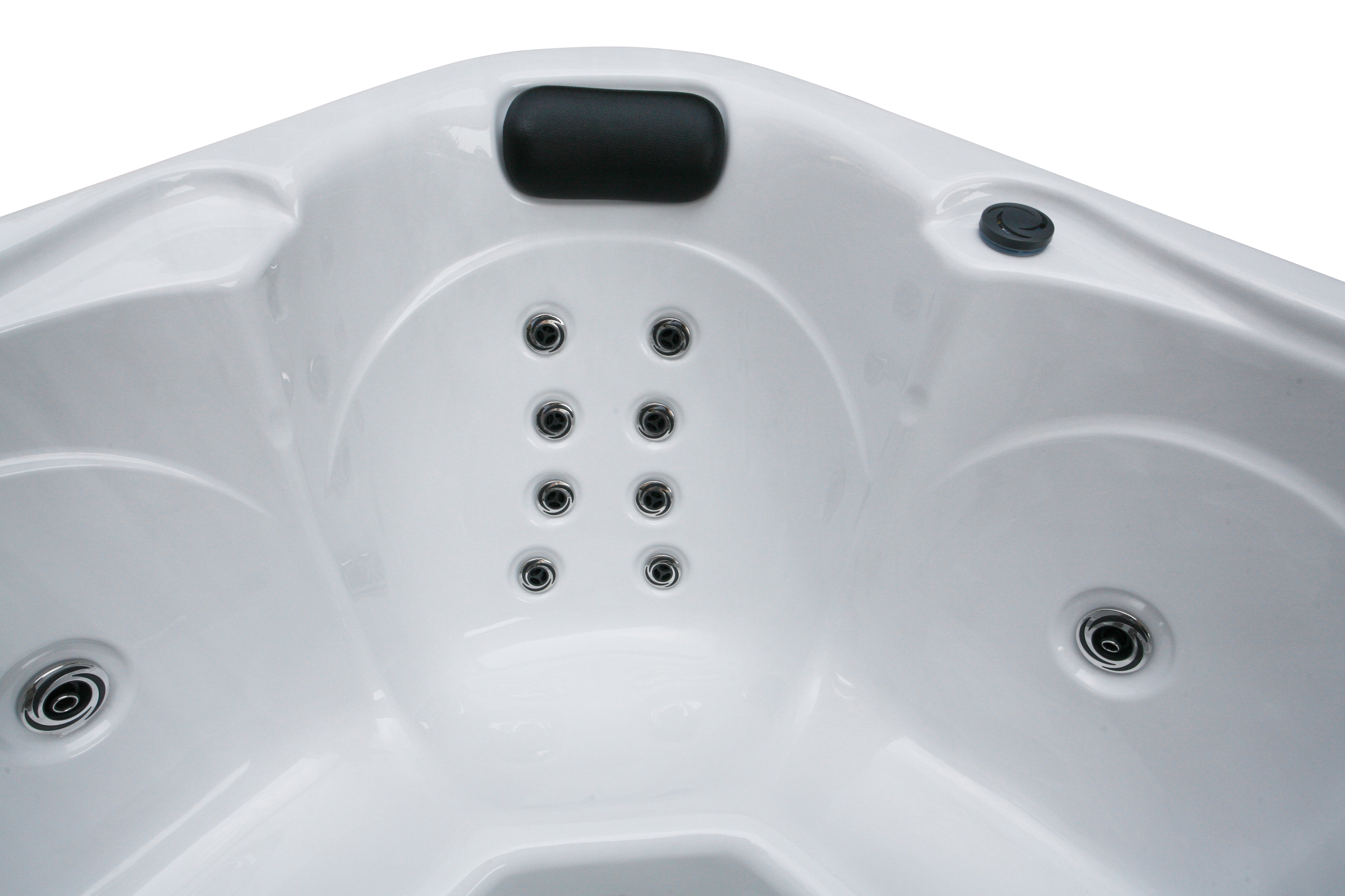 Outdoor whirlpool TIROL WHITE MARBLE including cover and steps - 210 x 210 x 80 cm frost-proof