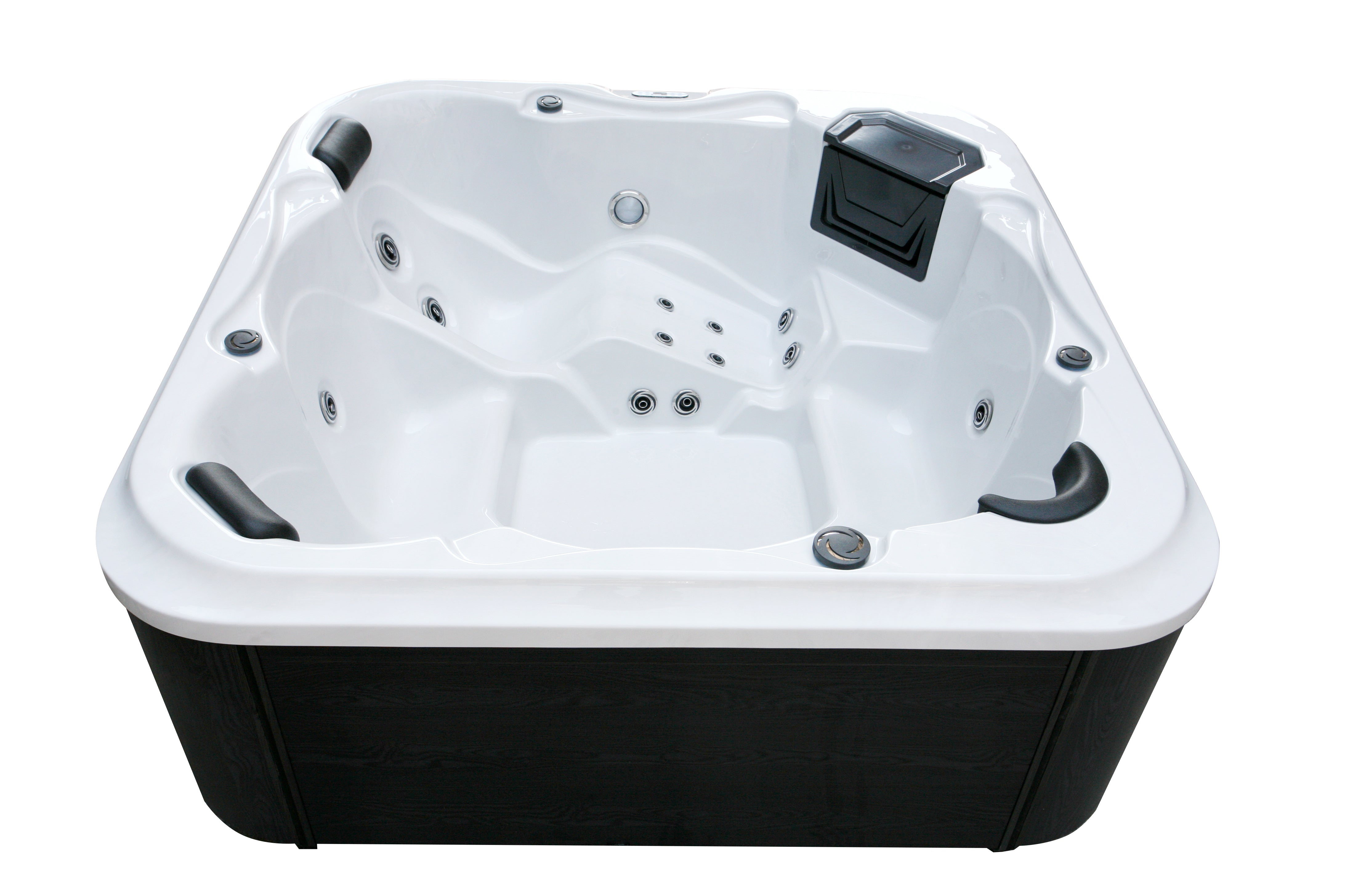 Outdoor whirlpool TIROL WHITE MARBLE including cover and steps - 210 x 210 x 80 cm frost-proof