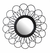 Espejo de pared Flor Negro