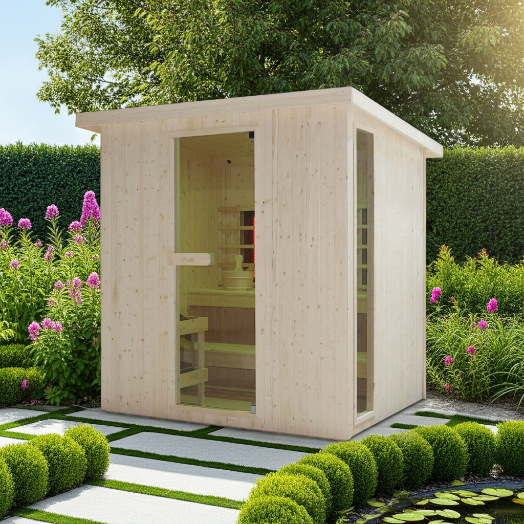Outdoor Kombination Sauna und Infrarotkabine LAHTI für 4 - 6 Personen
