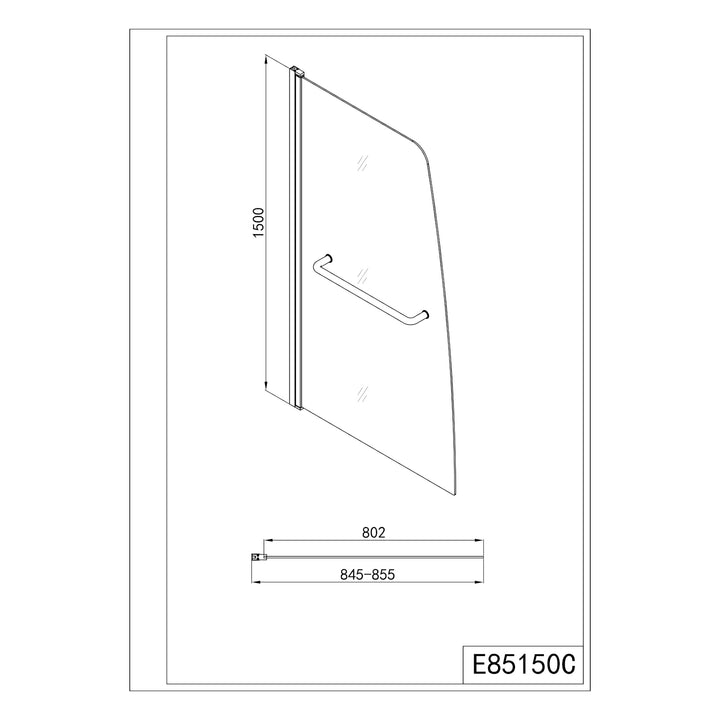 Shower partition UBANGI 85-86.5x150 cm chrome