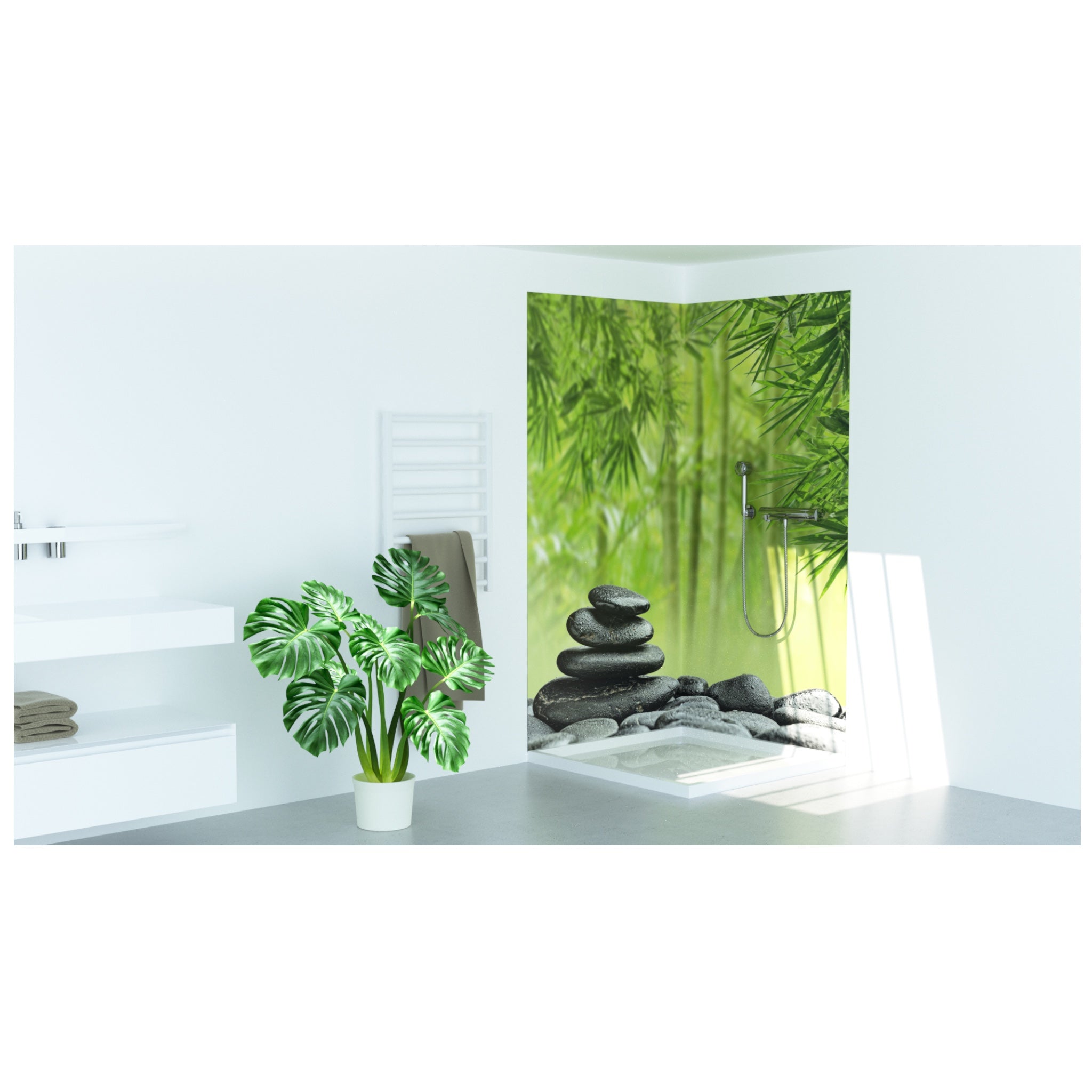 Conjunto de pared trasera de ducha WELLNESS izquierda/derecha en 2 tamaños diferentes