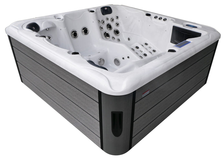 Outdoorwhirlpool HAWAII WHITE MARBLE inkl. Abdeckung und Stiege 220x220x95 cm