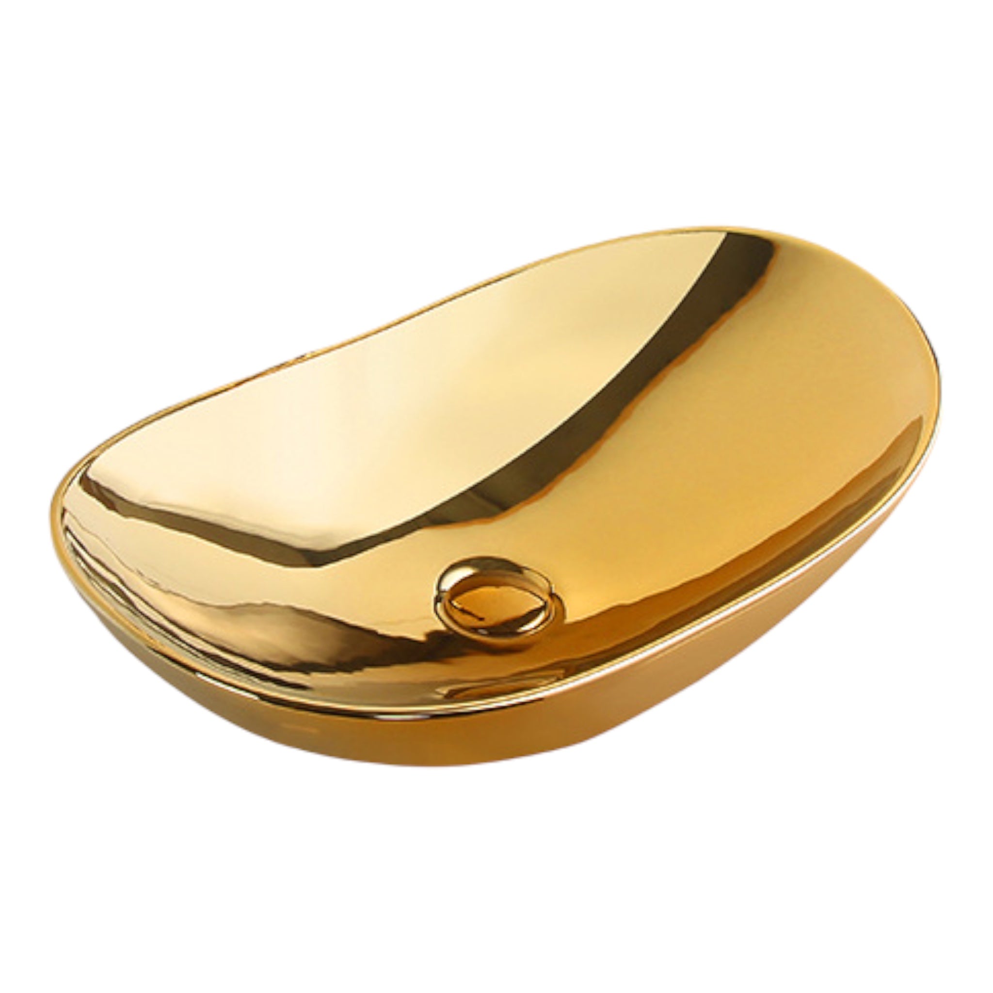 Lavabo de cerámica sobre encimera 64x36x16 cm | Oro
