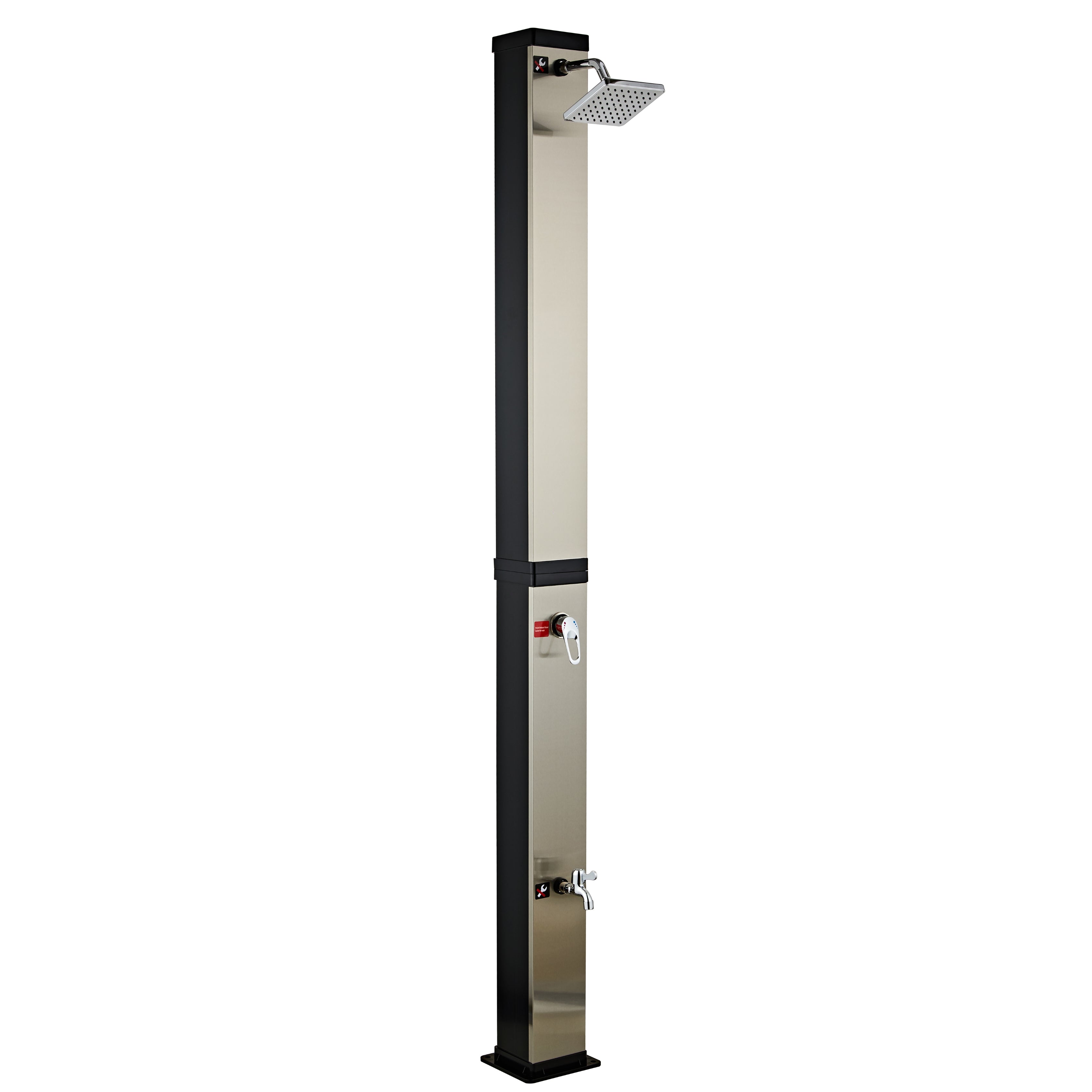 40L Outdoor-Solardusche – Schwarz & Gebürstetes Nickel