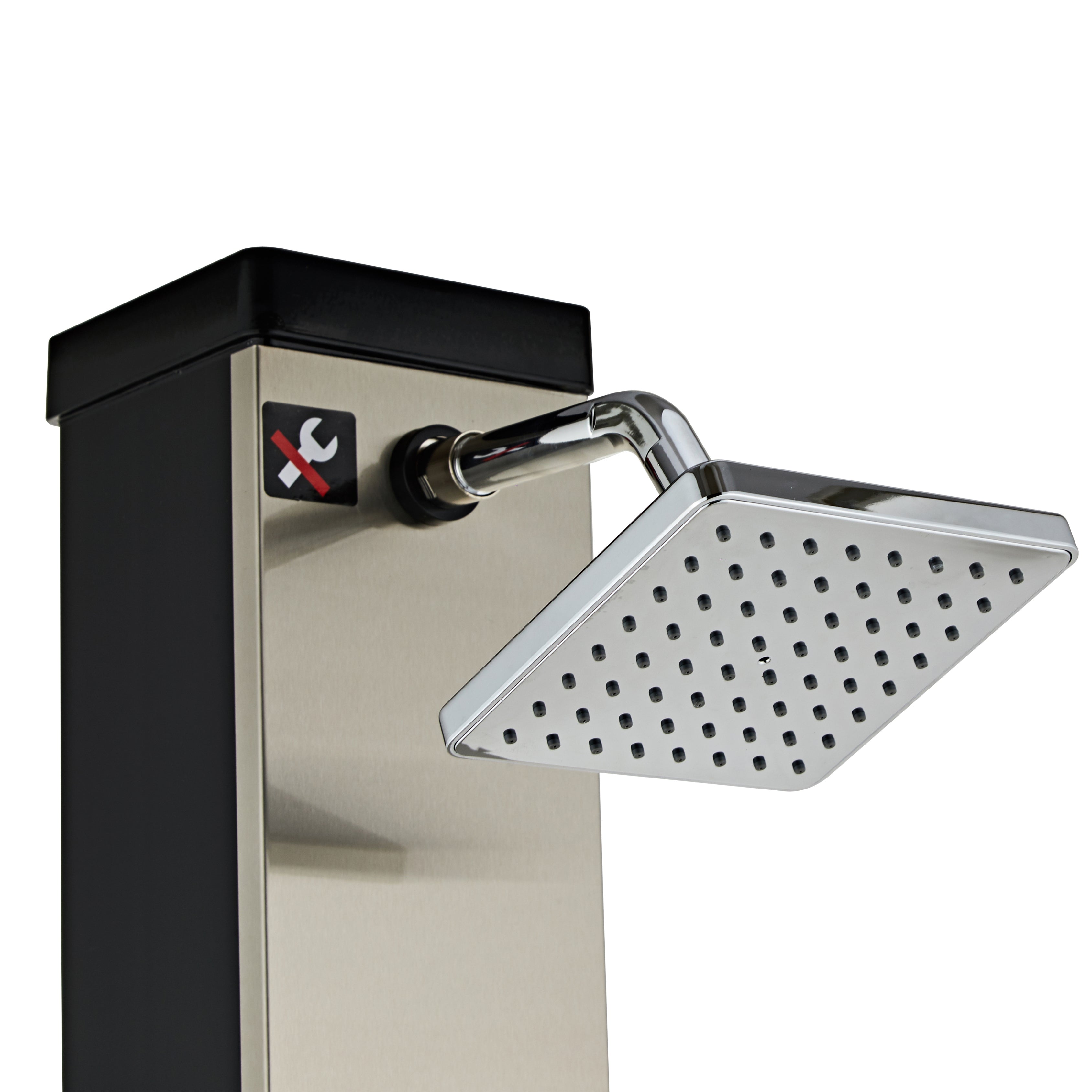 40L Outdoor-Solardusche – Schwarz & Gebürstetes Nickel