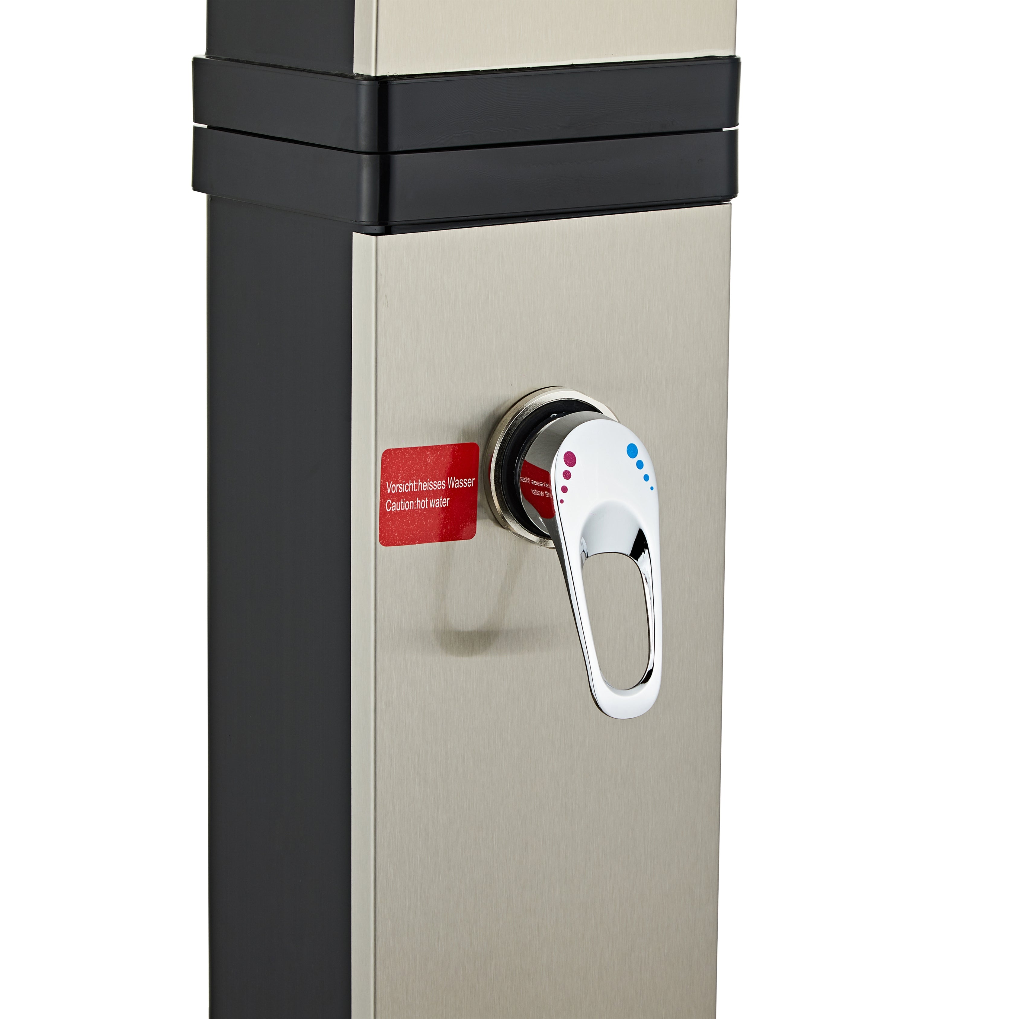 40L Outdoor-Solardusche – Schwarz & Gebürstetes Nickel