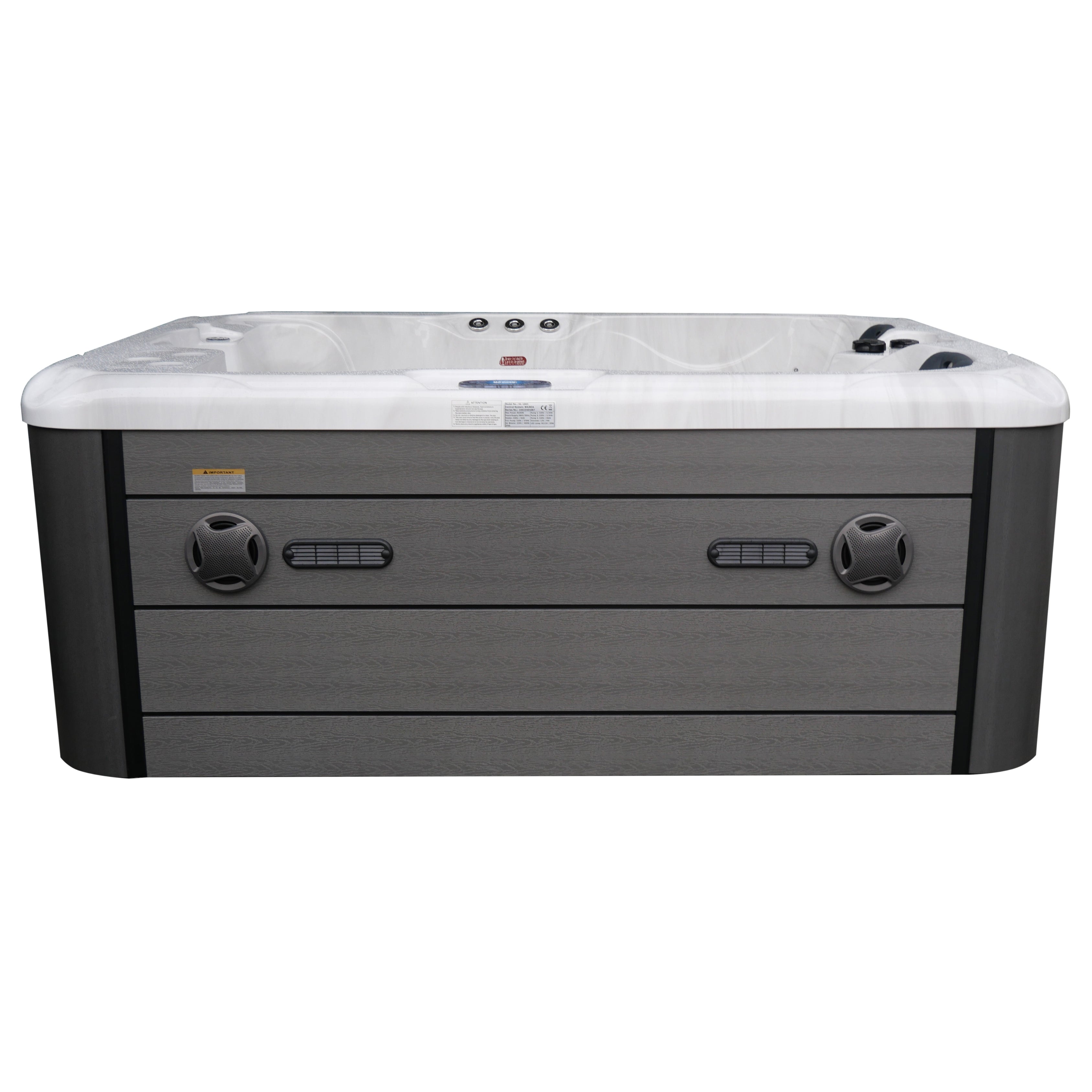 Outdoor Whirlpool MAURITIUS WHITE MARBLE inkl. Stiege und Abdeckung 210x160x90 cm