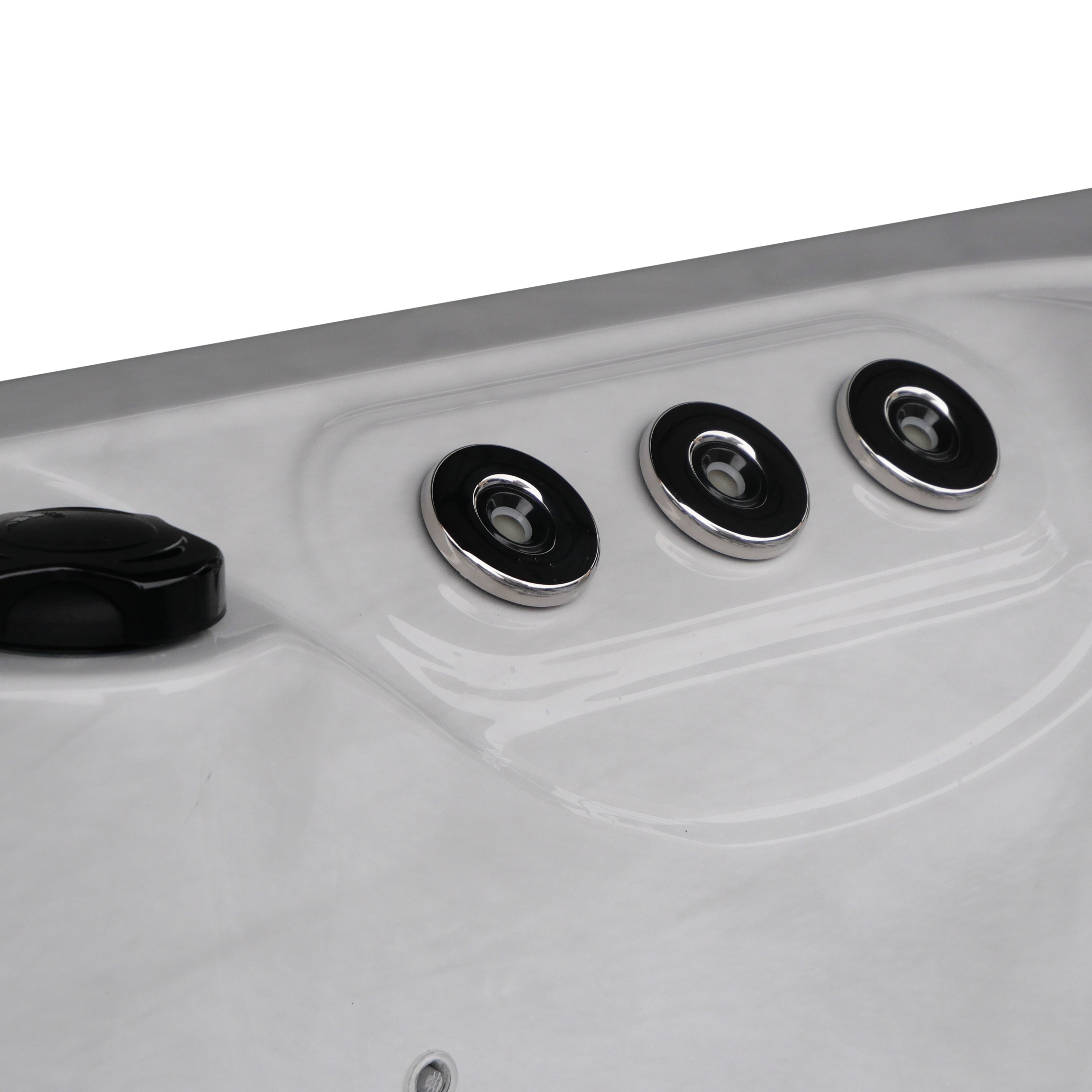 Outdoor Whirlpool MAURITIUS WHITE MARBLE inkl. Stiege und Abdeckung 210x160x90 cm