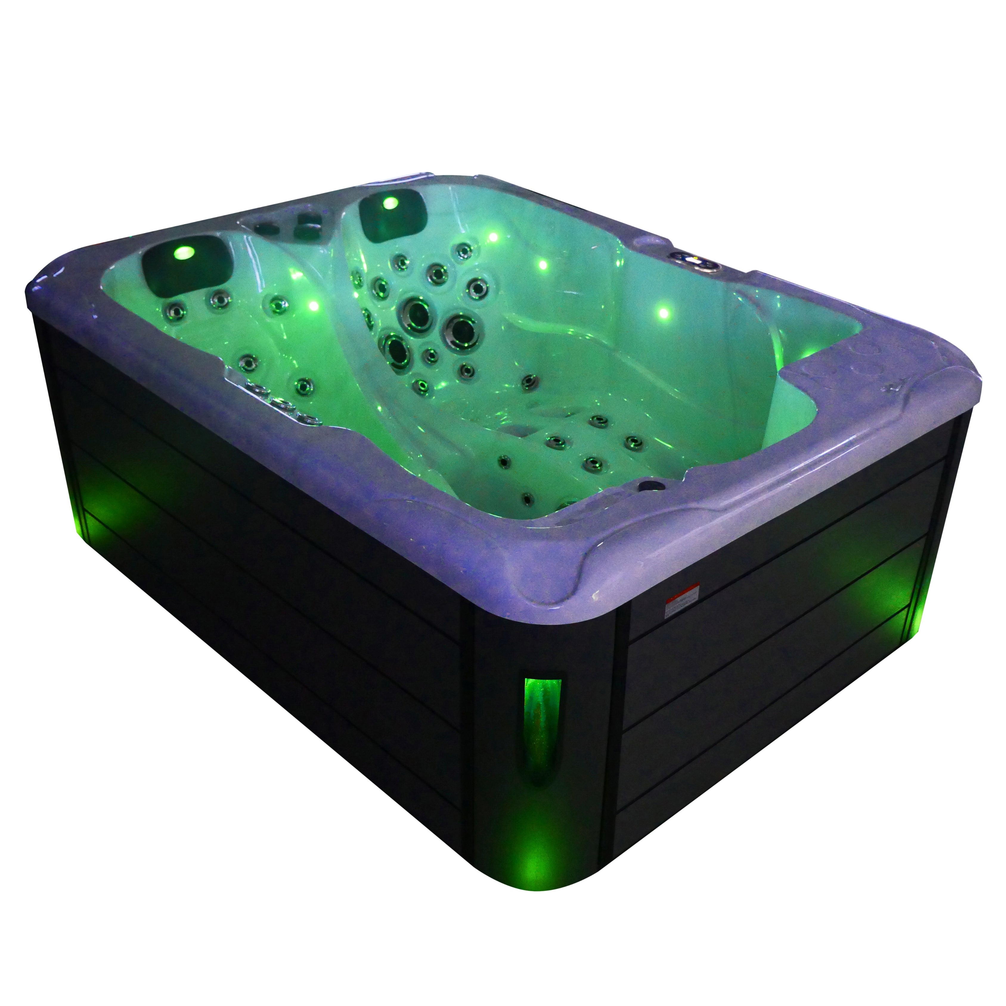 Outdoor Whirlpool MAURITIUS WHITE MARBLE inkl. Stiege und Abdeckung 210x160x90 cm