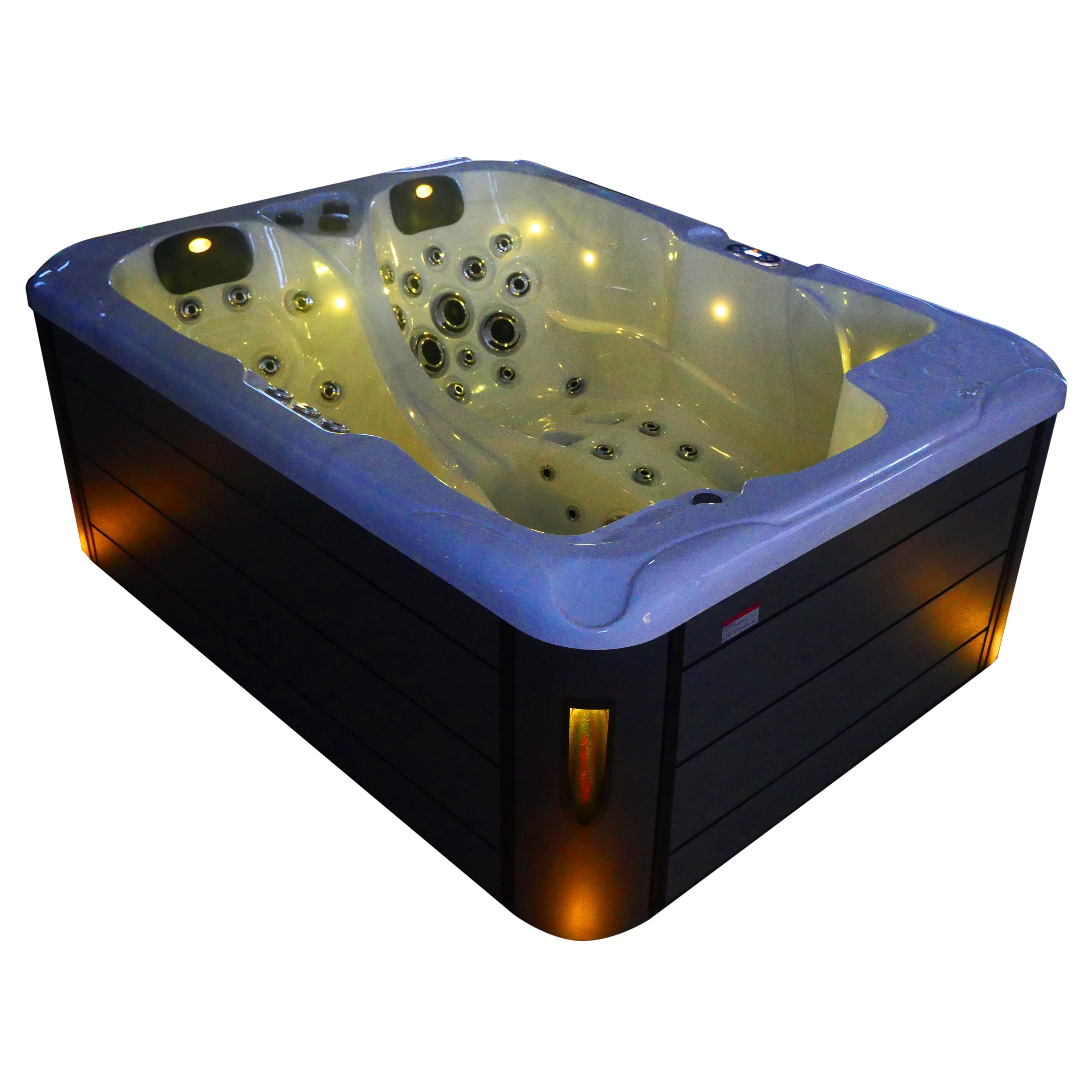 Outdoor Whirlpool MAURITIUS WHITE MARBLE inkl. Stiege und Abdeckung 210x160x90 cm