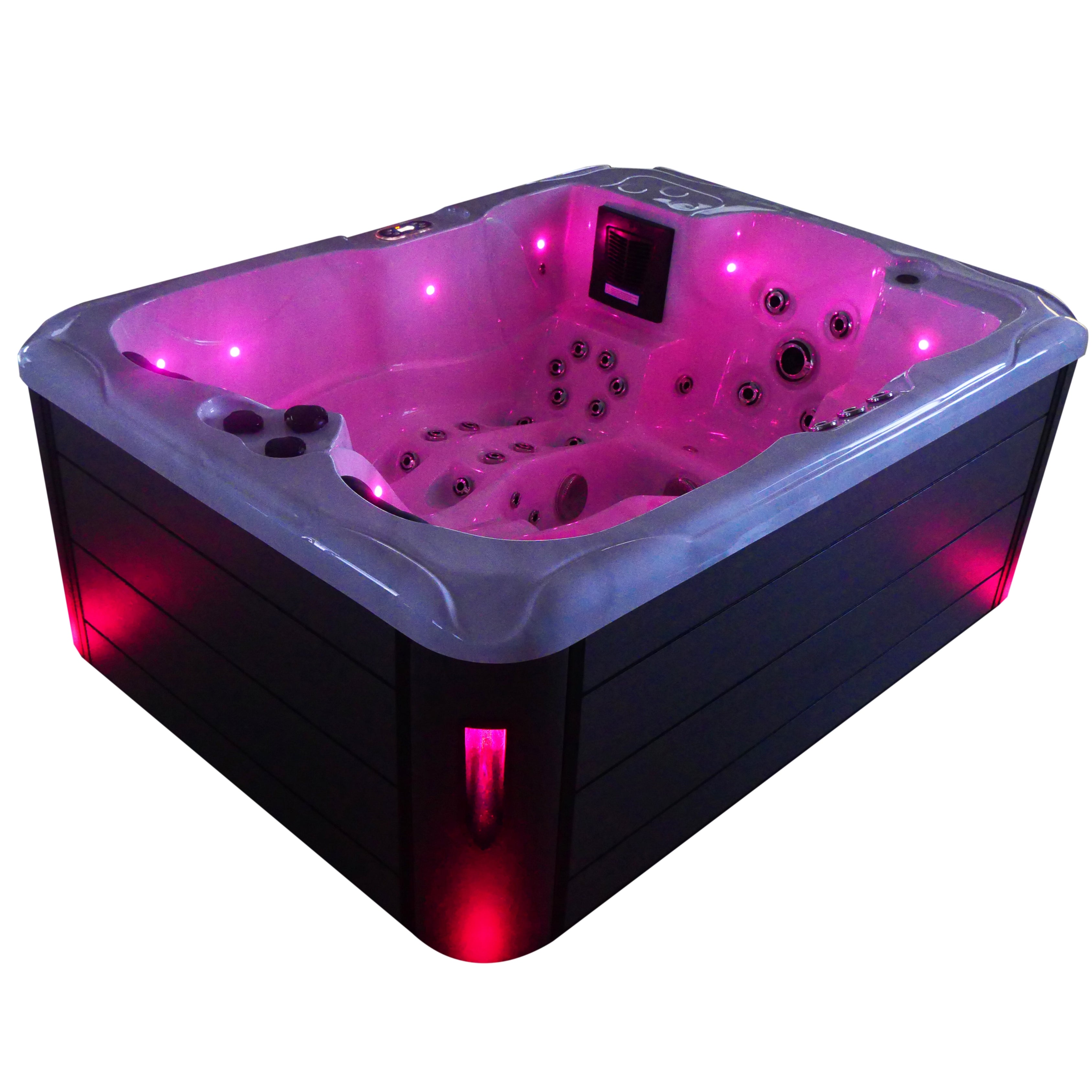 Outdoor Whirlpool MAURITIUS WHITE MARBLE inkl. Stiege und Abdeckung 210x160x90 cm