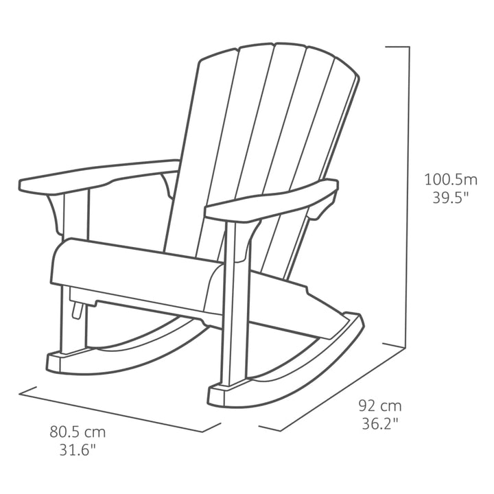 Mecedora Keter Adirondack Troy Gris Grafito