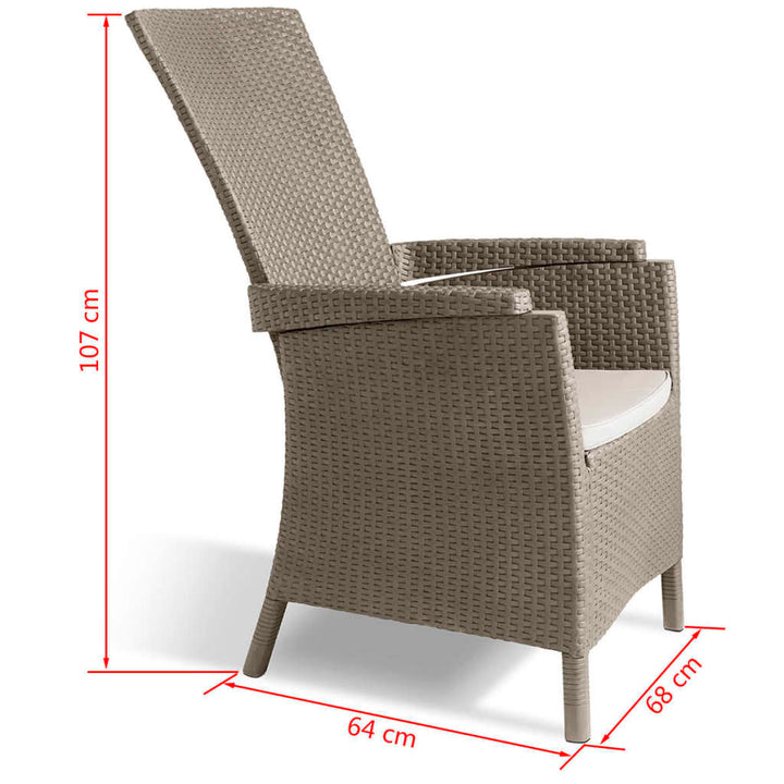 Silla de Jardín Keter Ajustable Vermont Cappuccino Marrón 238449