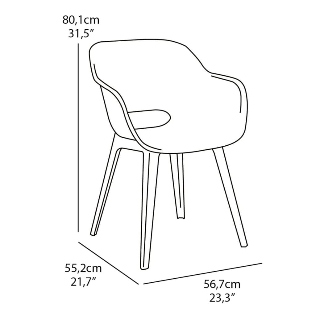 Keter Gartenstühle Akola 2 Stk. Cappuccino-Braun