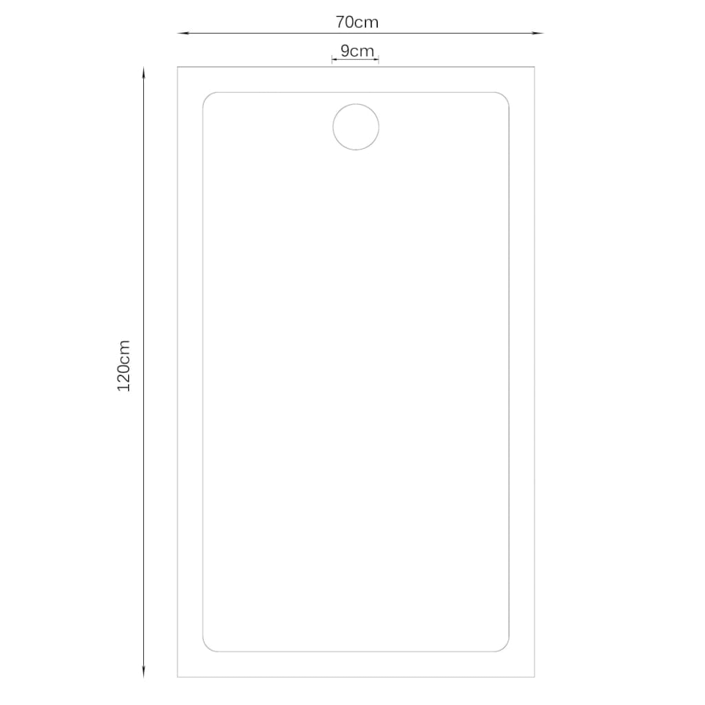 Duschtasse ABS Rechteckig Weiß 70×120 cm